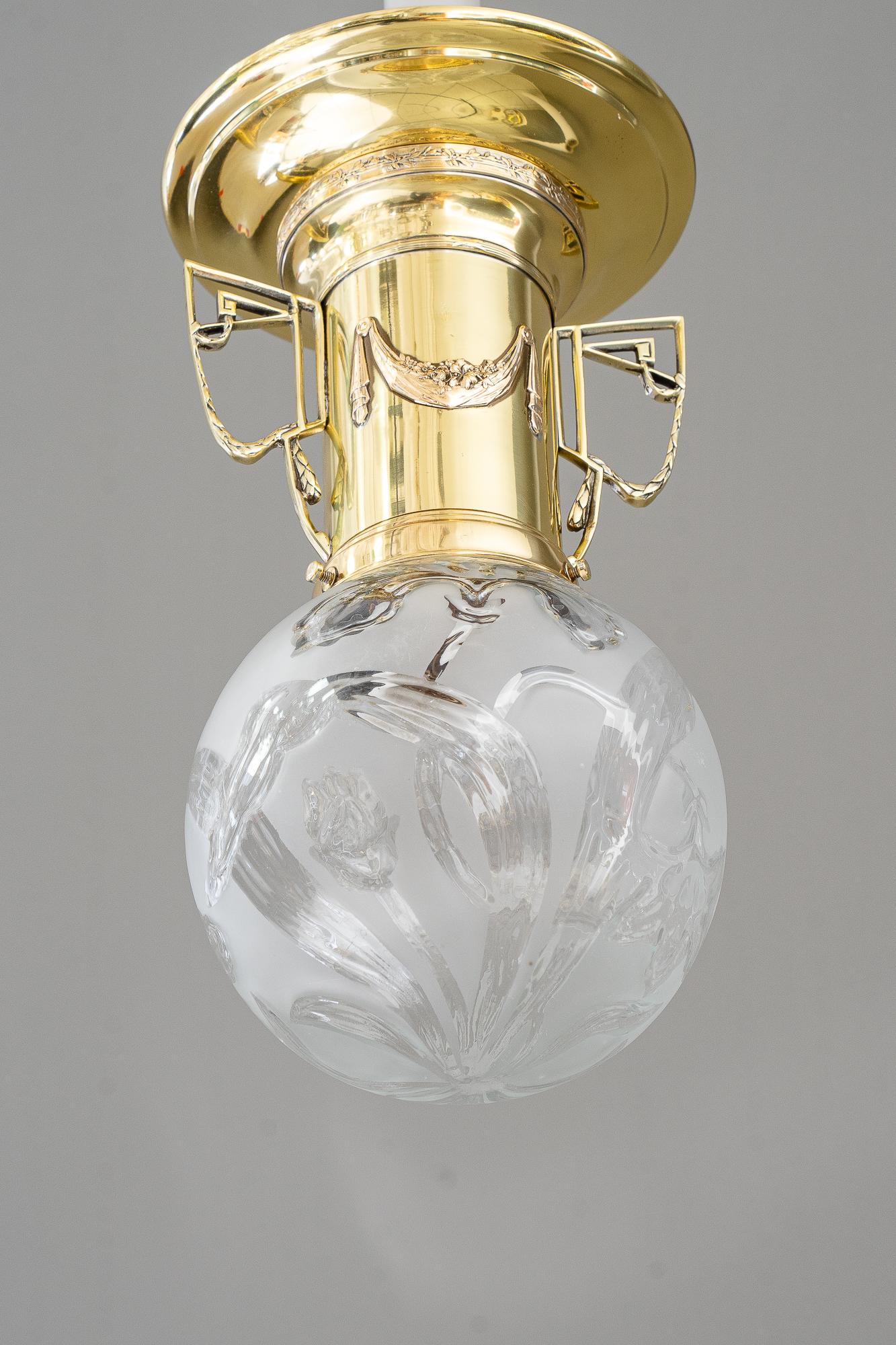 Jugendstil jugendstil ceiling lamp vienna around 1908 For Sale