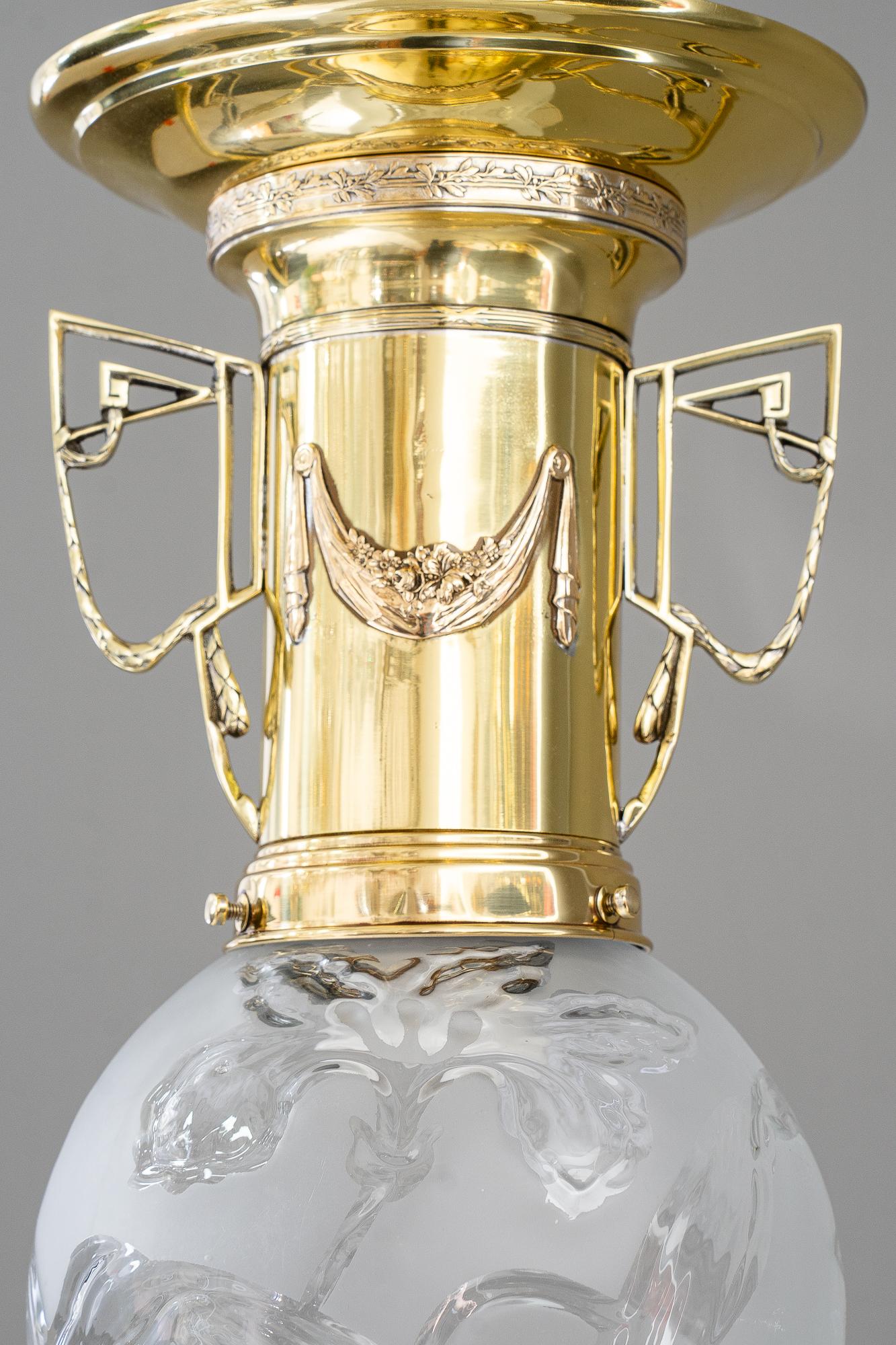 Austrian jugendstil ceiling lamp vienna around 1908 For Sale