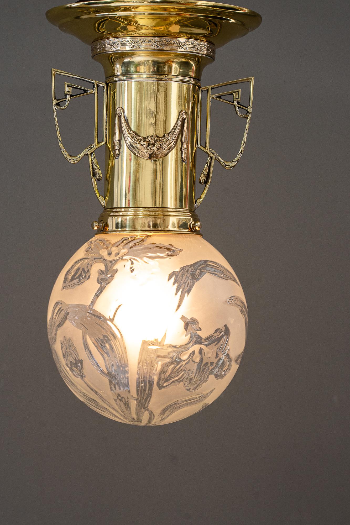 Early 20th Century jugendstil ceiling lamp vienna around 1908 For Sale