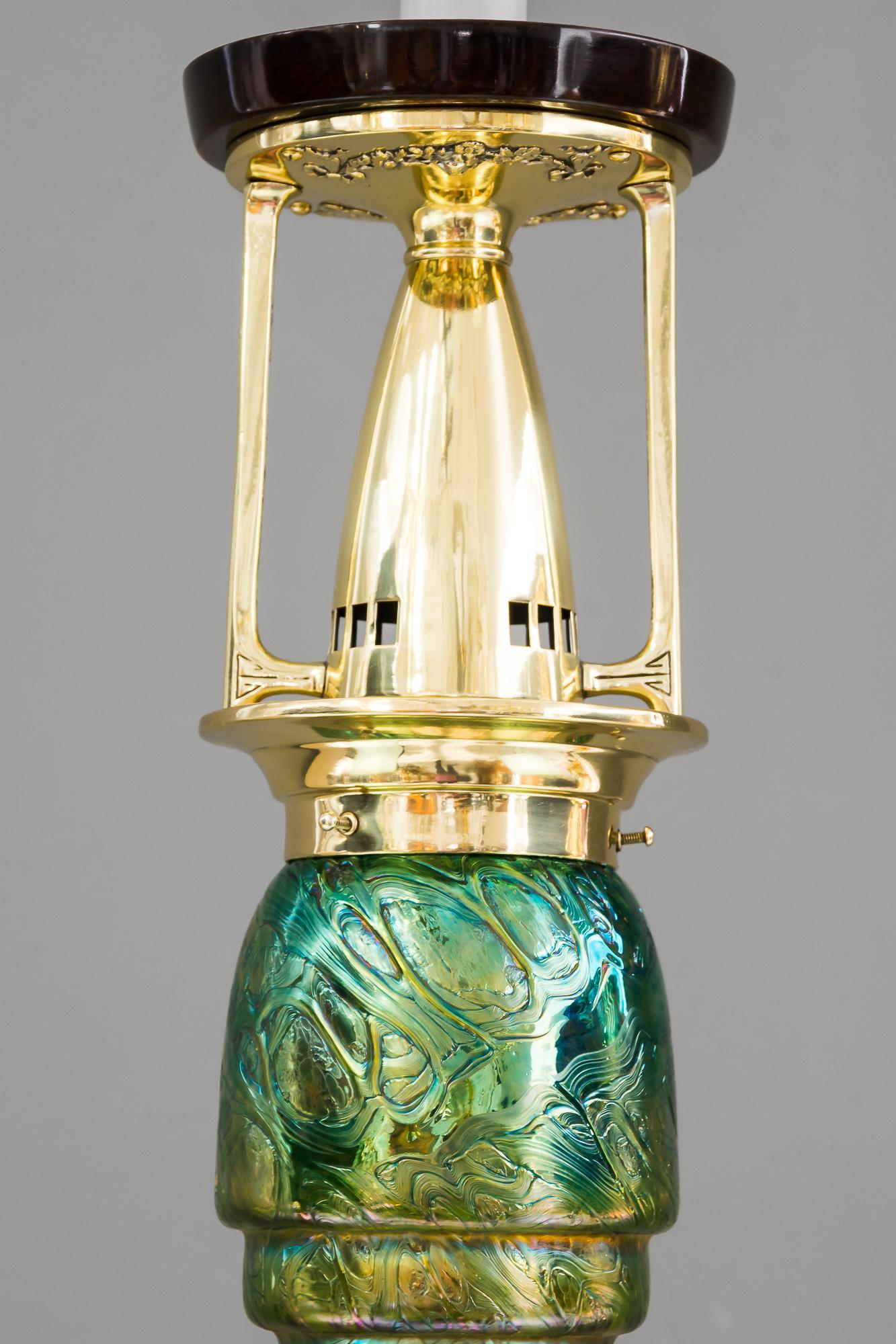 Polished Jugendstil Ceiling Lamp Vienna, circa 1908