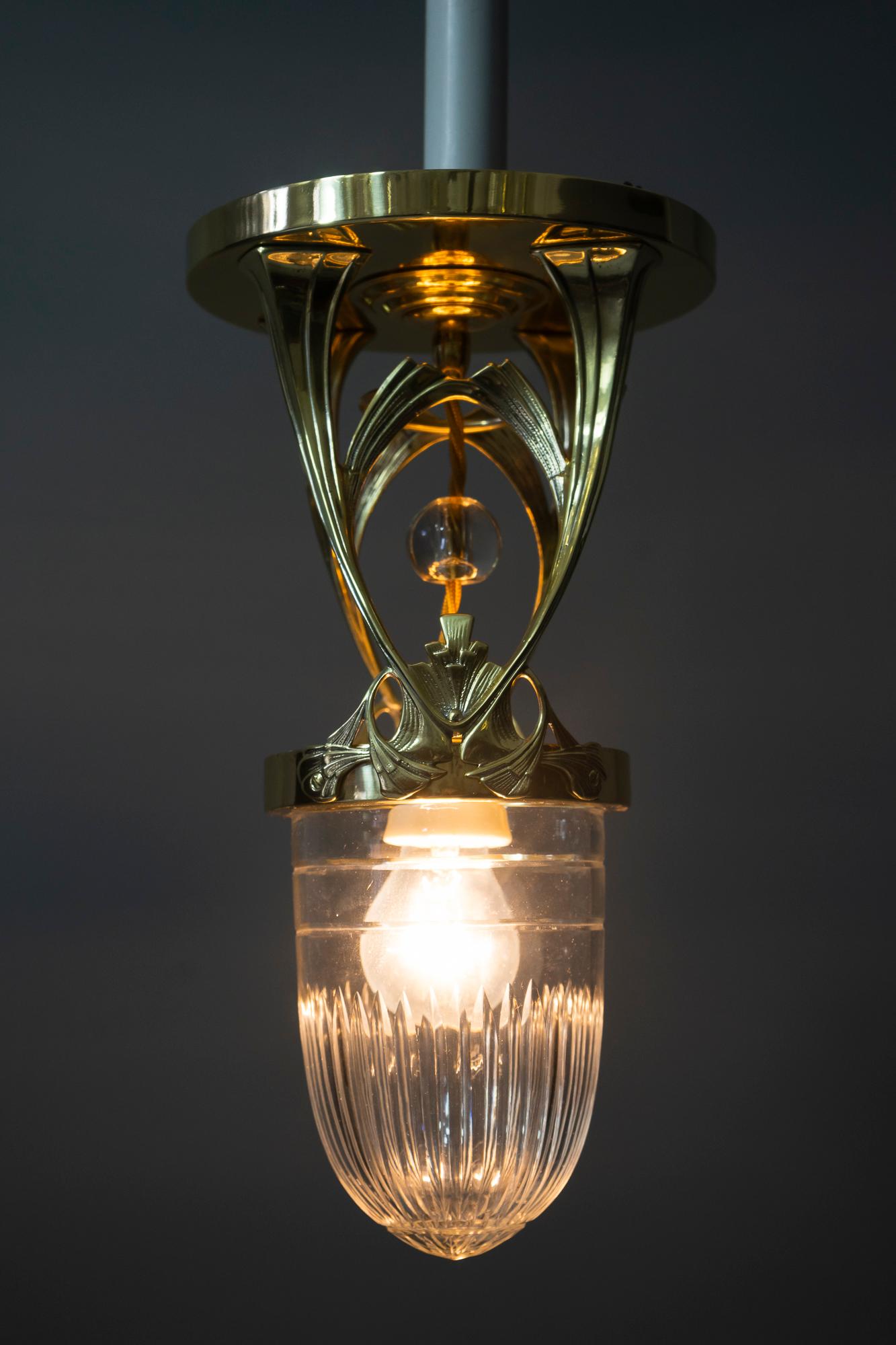 Jugendstil Ceiling Lamp, Vienna, circa 1910s 1