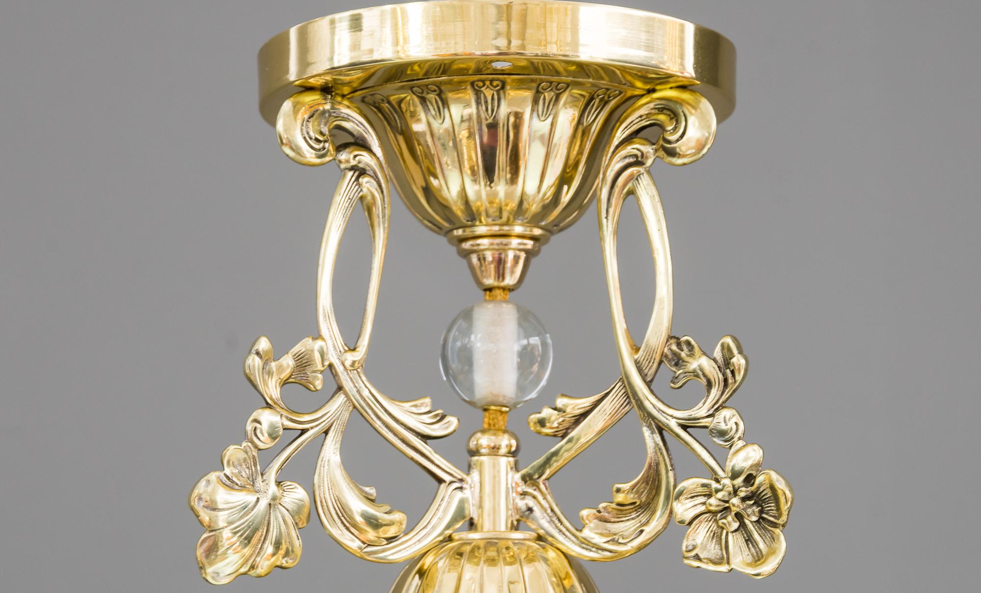Early 20th Century Jugendstil Ceiling Lamp with Beautiful Shade, circa 1903