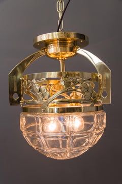 Jugendstil Ceiling Lamp with Cut Glass, circa 1908