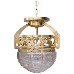 Jugendstil Ceiling Lamp with Cut Glass, circa 1908 Jugendstil Ceiling Lamp with Cut Glass, circa 1908