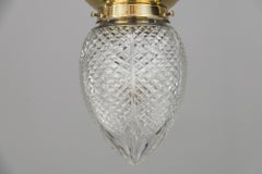 Plafonnier Jugendstil avec verre taillé d'origine, datant d'environ 1908