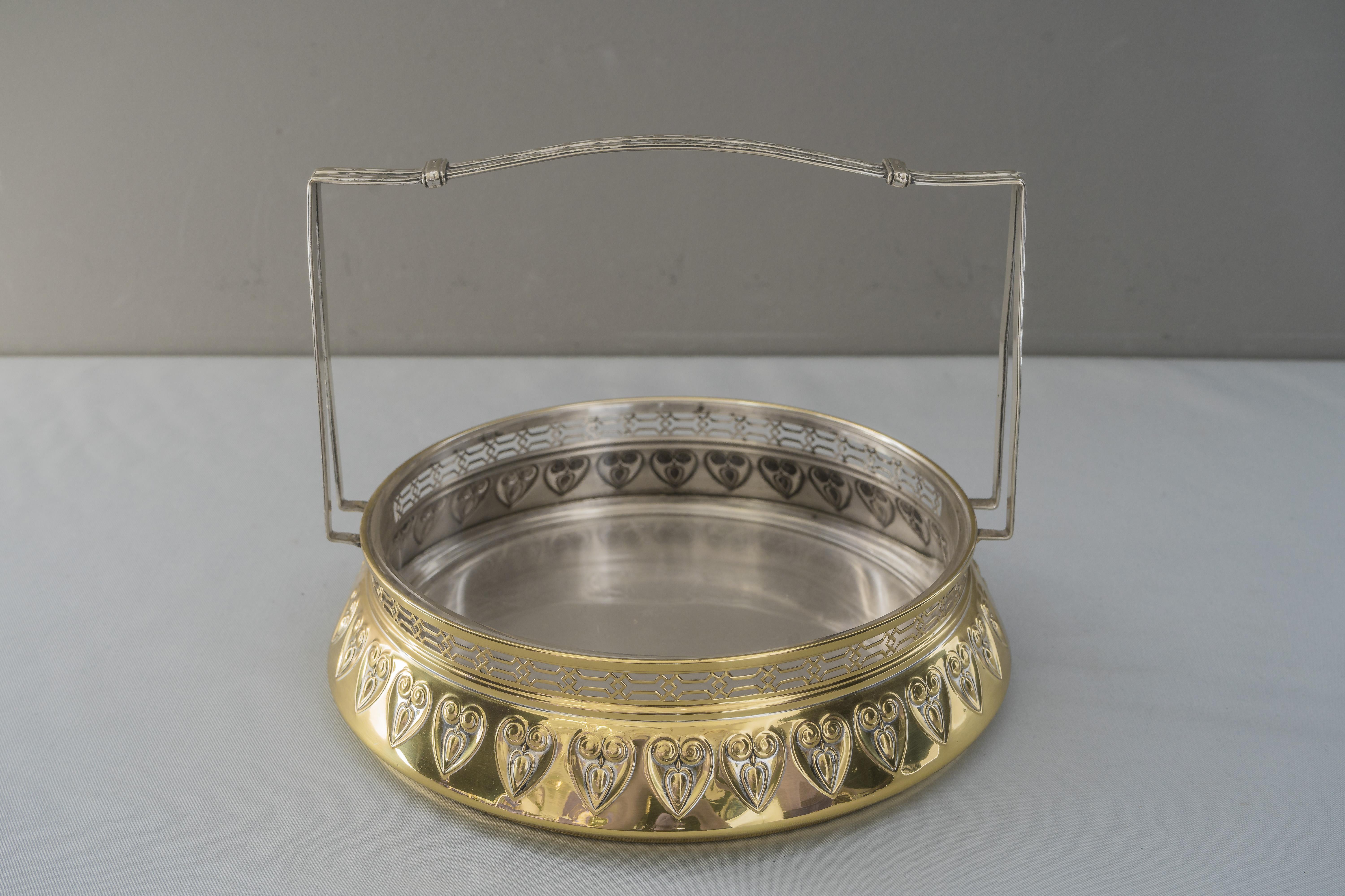 Austrian Jugendstil Centerpiece with Original Glass, circa 1908 For Sale