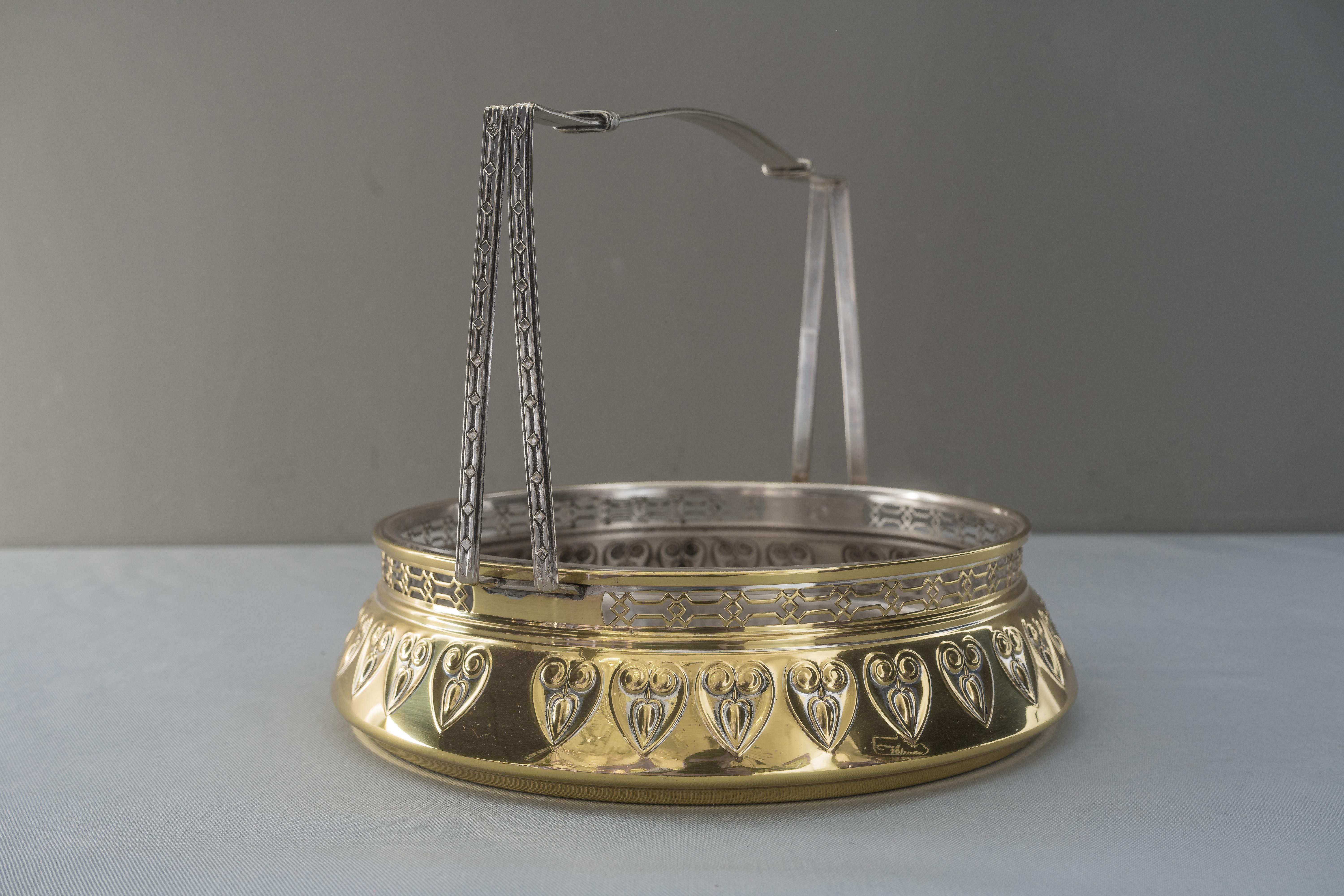 Early 20th Century Jugendstil Centerpiece with Original Glass, circa 1908 For Sale