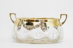 Centro de mesa Jugendstil con cristal original Viena hacia 1908 de Argentor