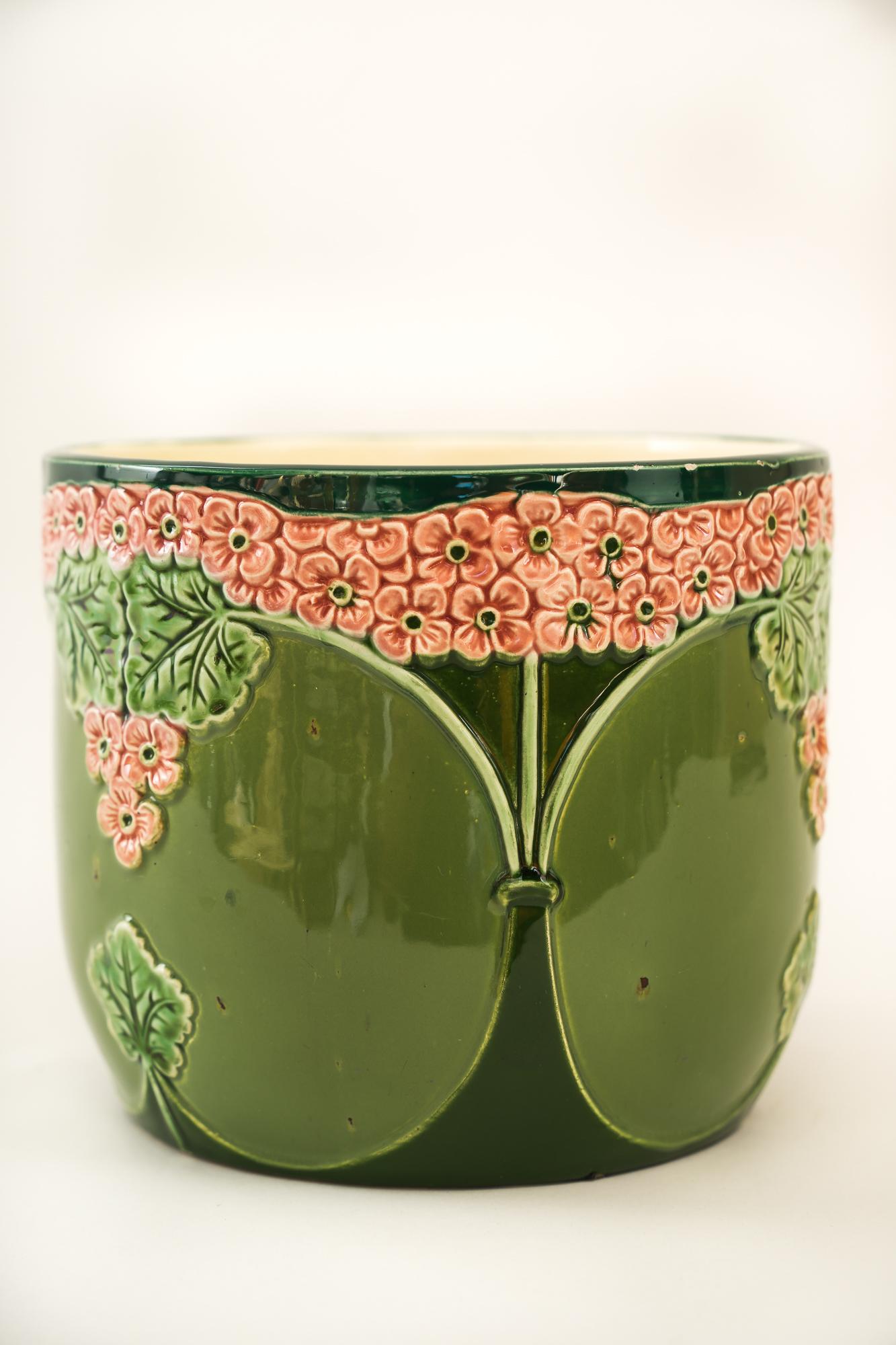 Austrian Jugendstil Ceramic Flower Pot Vienna Around 1900s