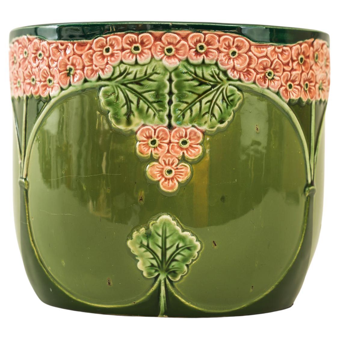 Jugendstil Ceramic Flower Pot Vienna Around 1900s