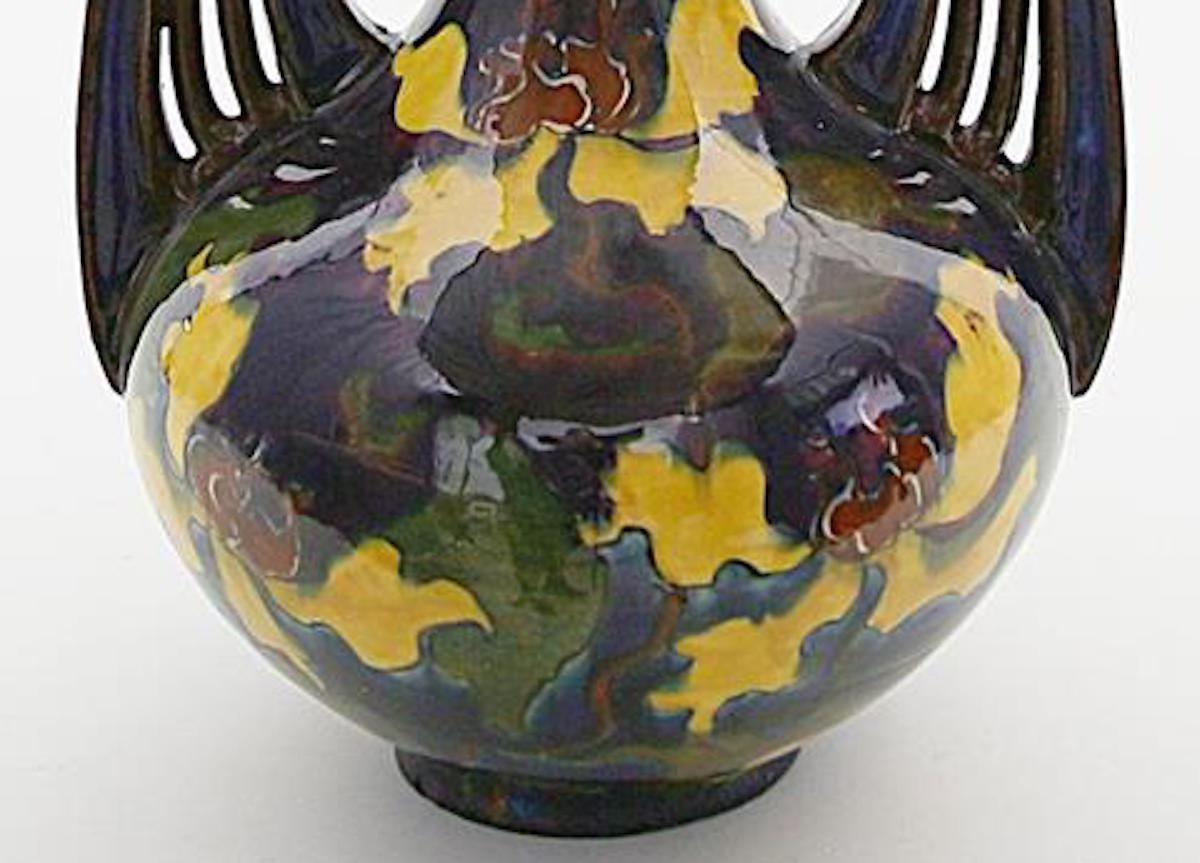 Austrian Jugendstil Ceramic Vase, Moravia Early 20th Century