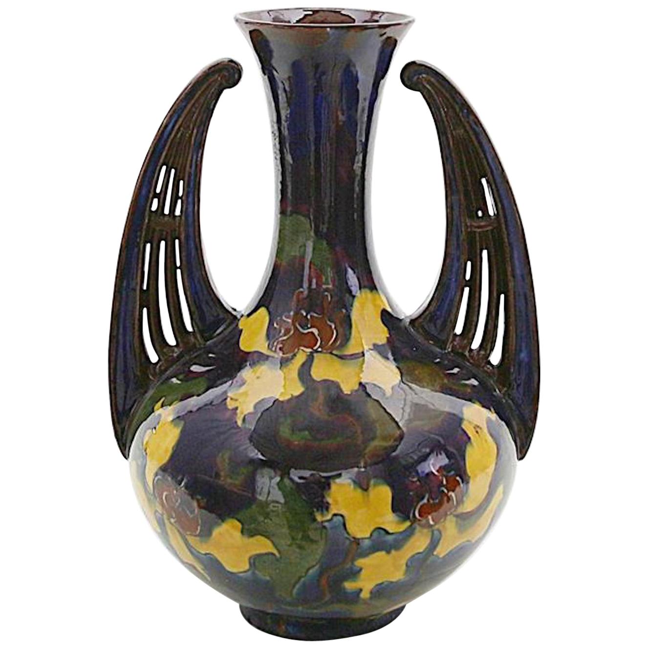 Jugendstil Ceramic Vase, Moravia Early 20th Century