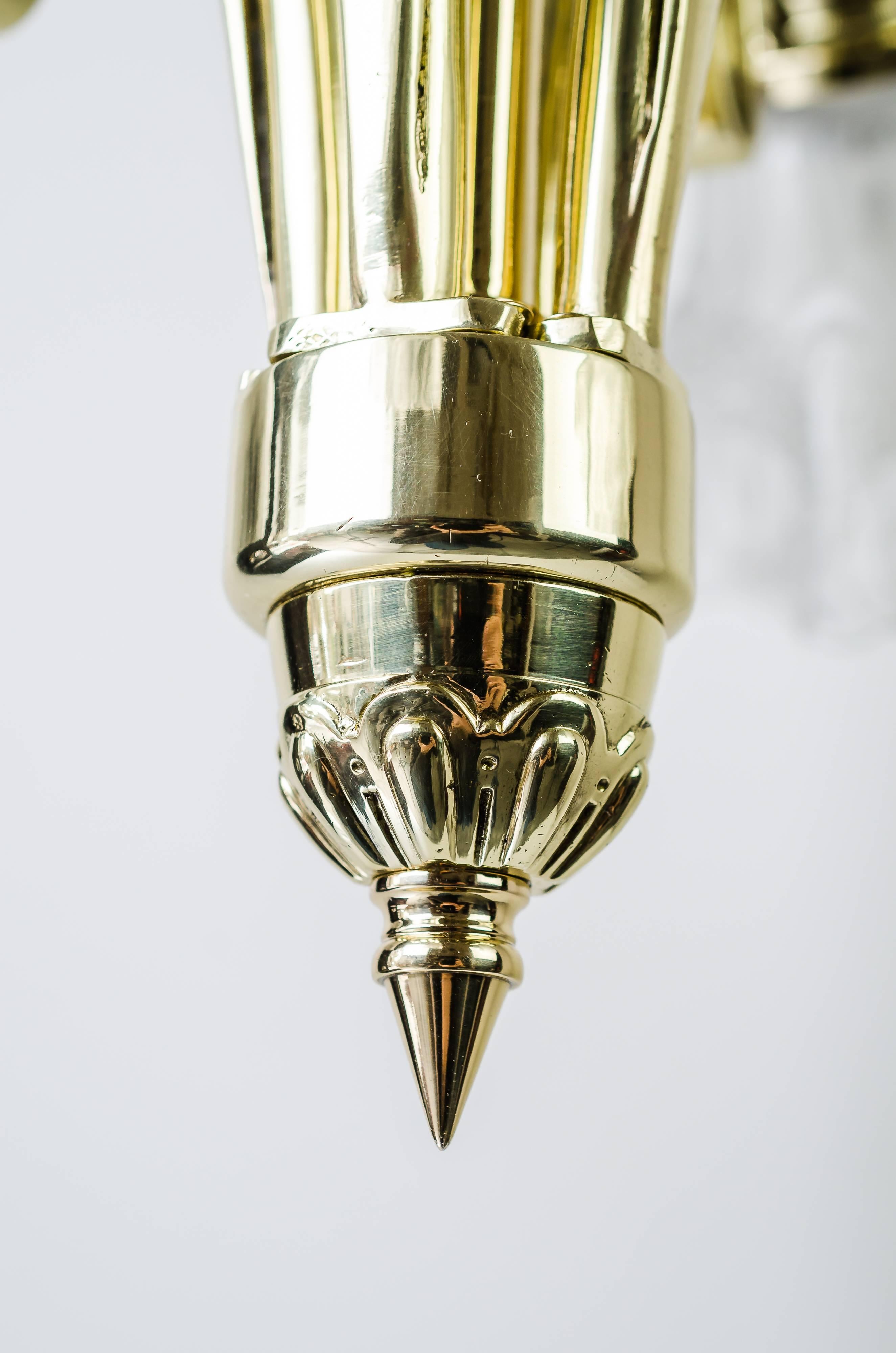 Lampadario Jugendstil del 1908 circa con vetro originale in vendita 3