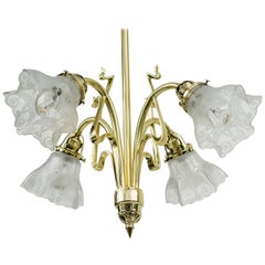Jugendstil Chandelier circa 1908s with Original Glass