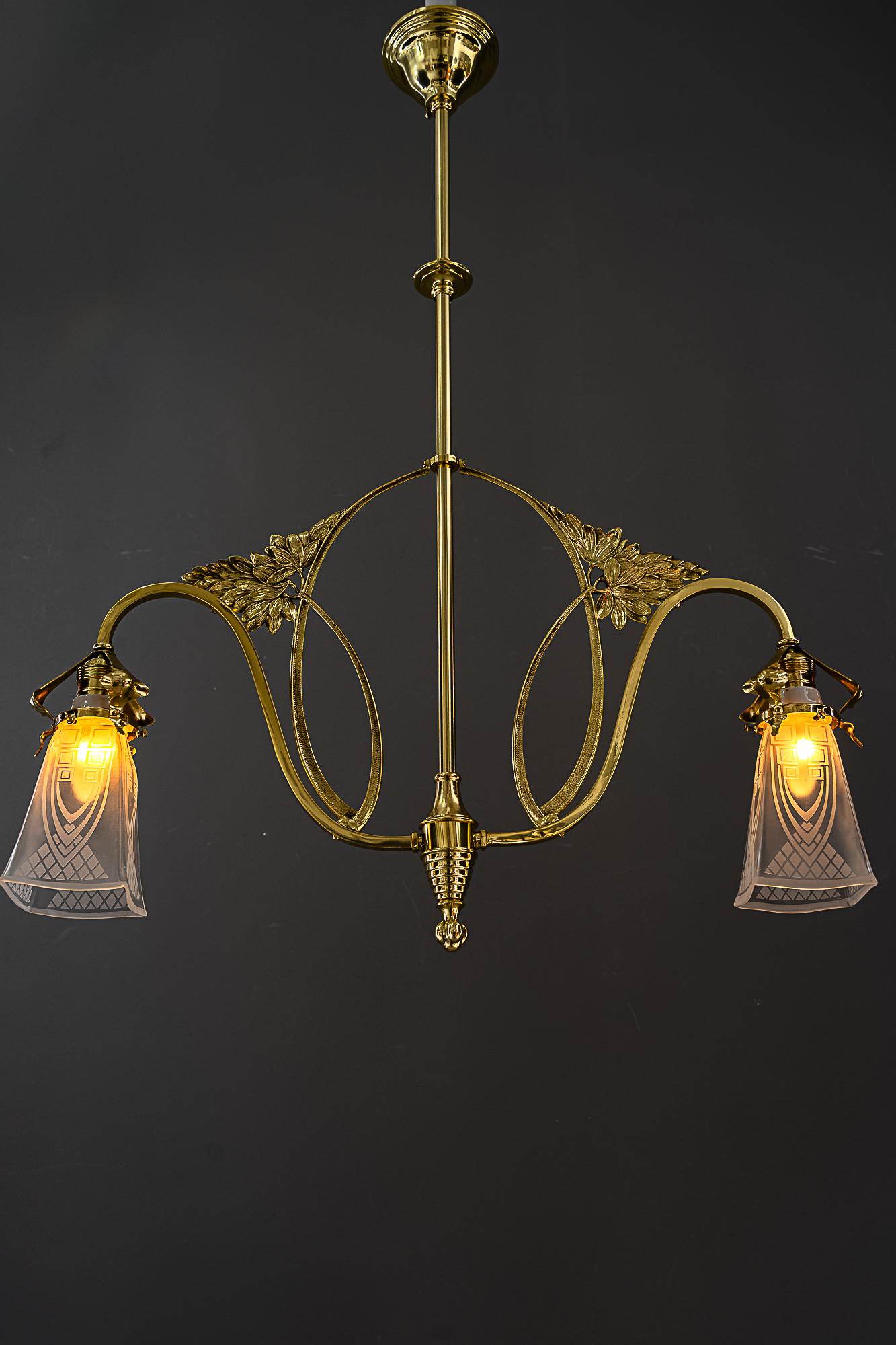 Jugendstil chandelier vienna around 1909 For Sale 9