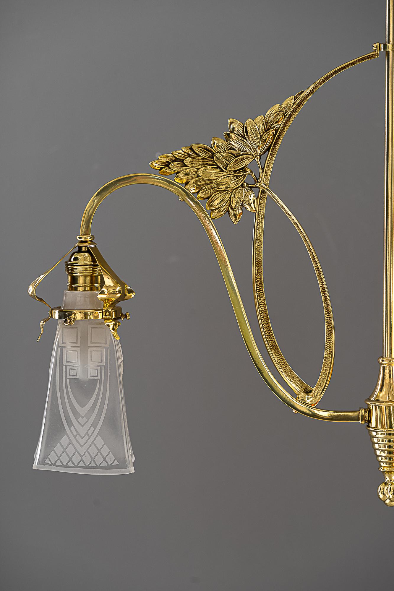 Austrian Jugendstil chandelier vienna around 1909 For Sale