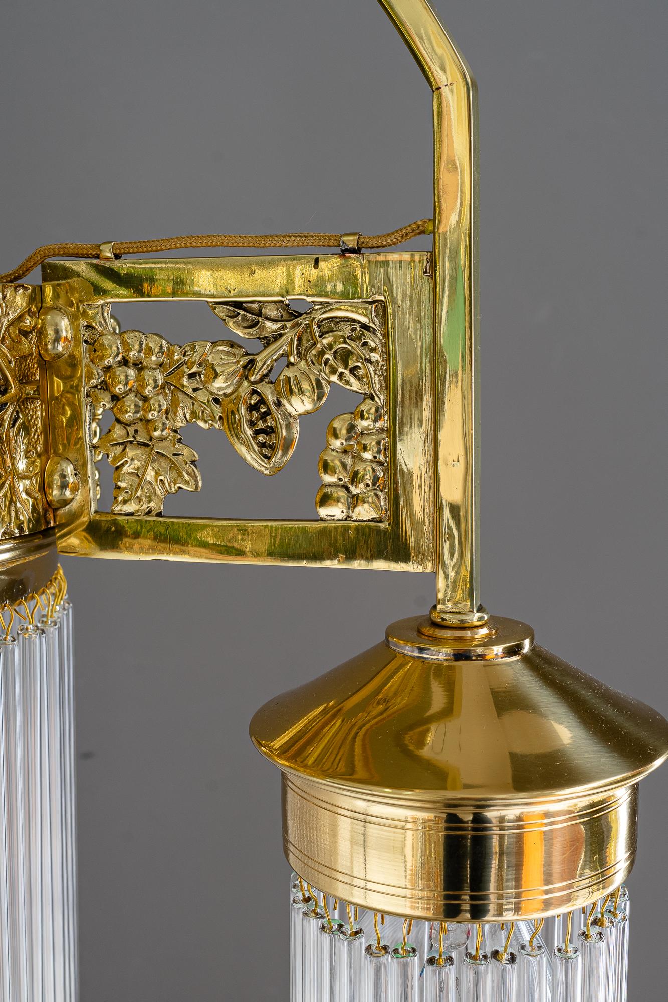 Lampadario Jugendstil con bacchette di vetro vienna 1908 circa in vendita 5