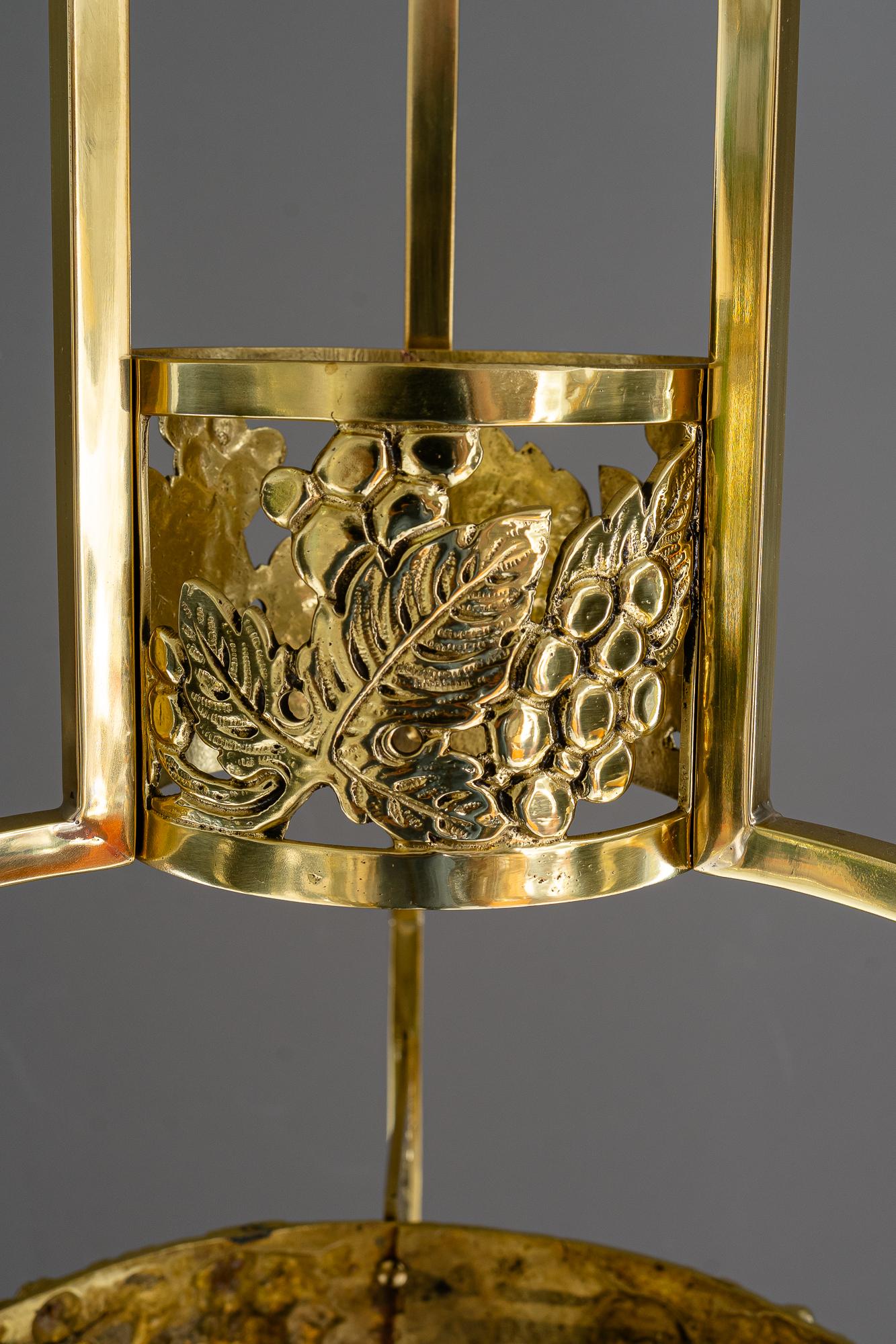 Lampadario Jugendstil con bacchette di vetro vienna 1908 circa in vendita 6