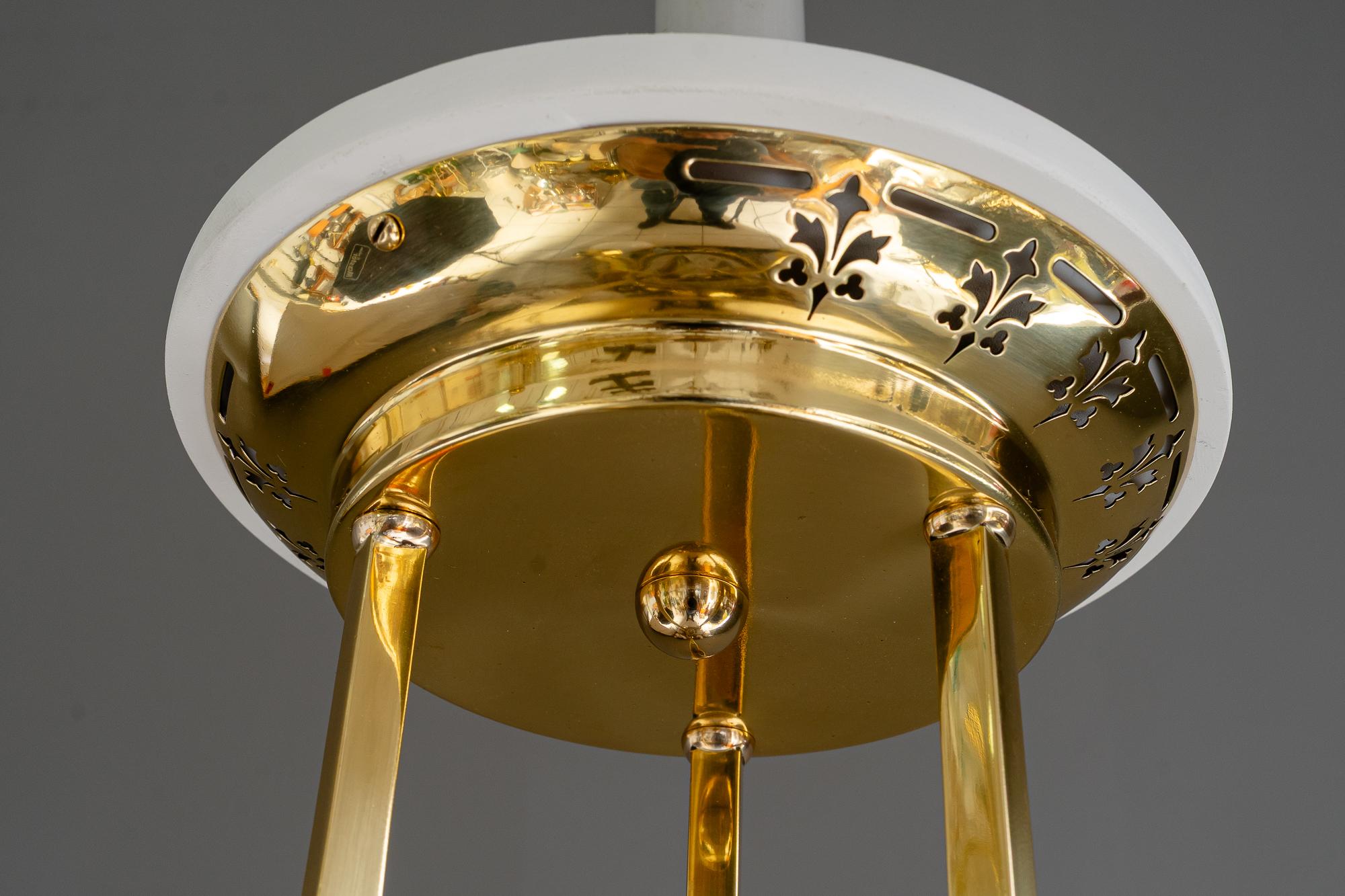 Lampadario Jugendstil con bacchette di vetro vienna 1908 circa in vendita 7