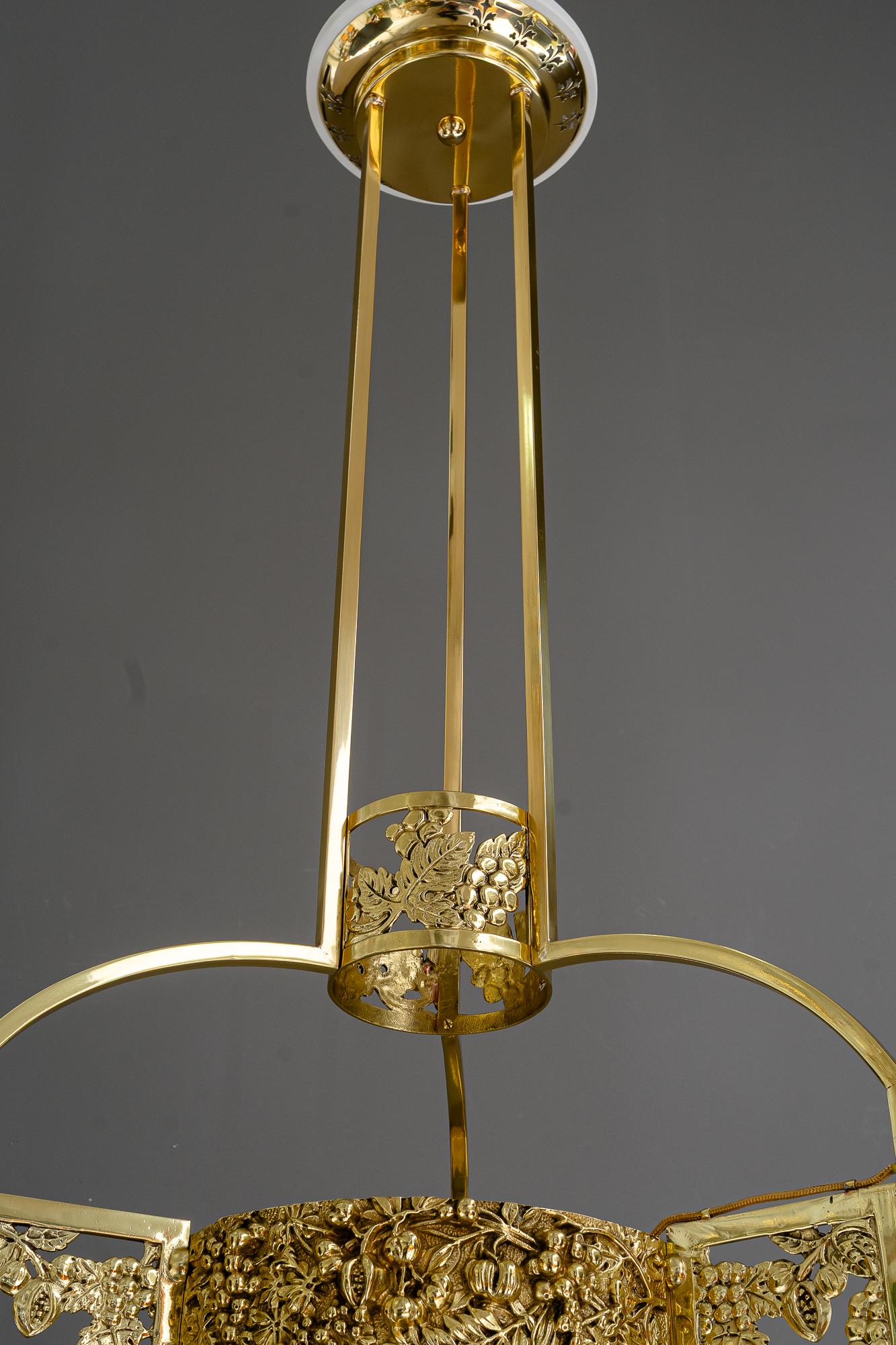 Lampadario Jugendstil con bacchette di vetro vienna 1908 circa in vendita 11