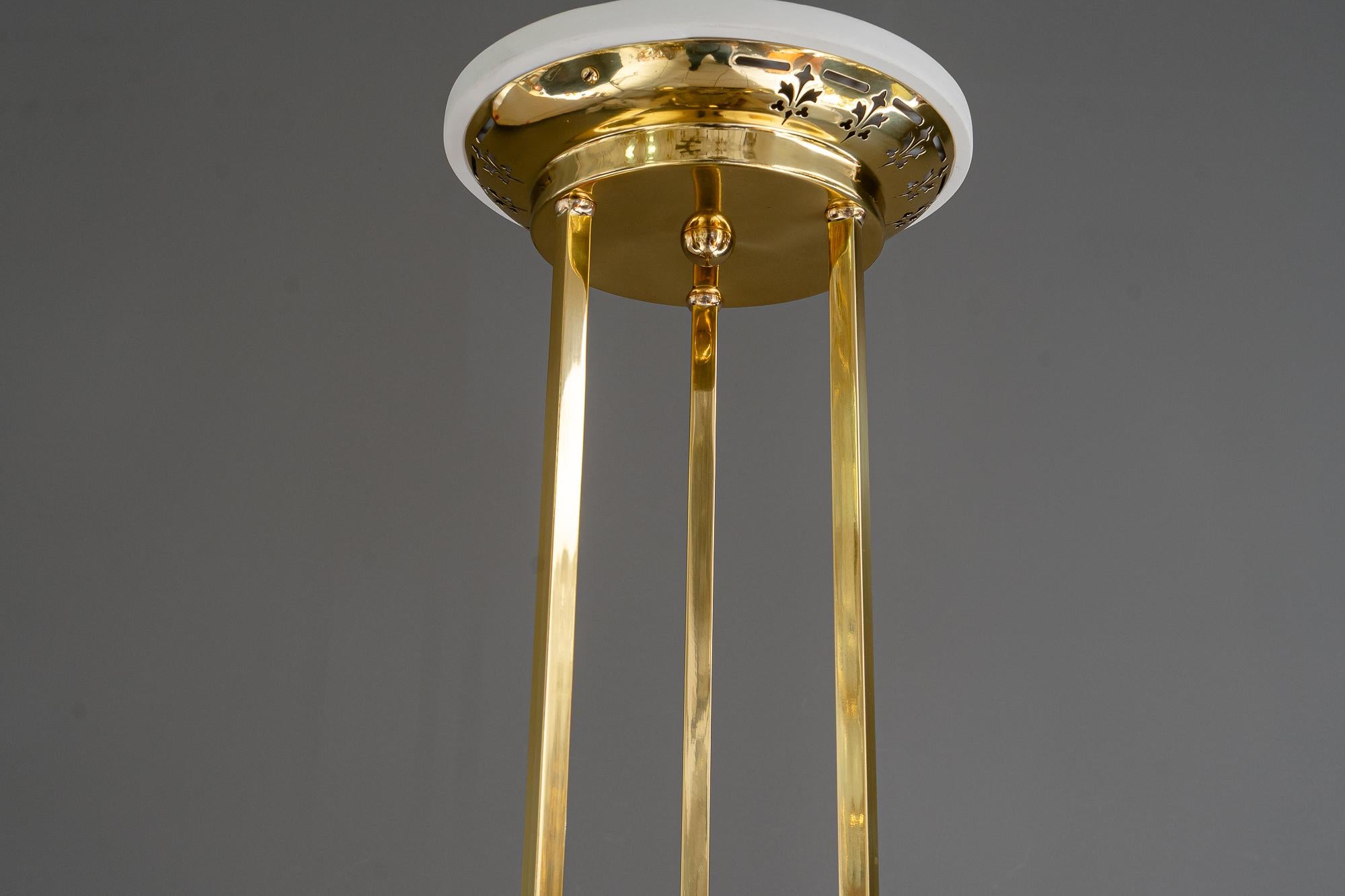 Lampadario Jugendstil con bacchette di vetro vienna 1908 circa in vendita 2