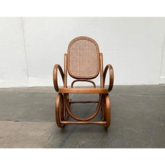 Jugendstil Children Rocking Chair, Rattan, Antique Design, 1910s