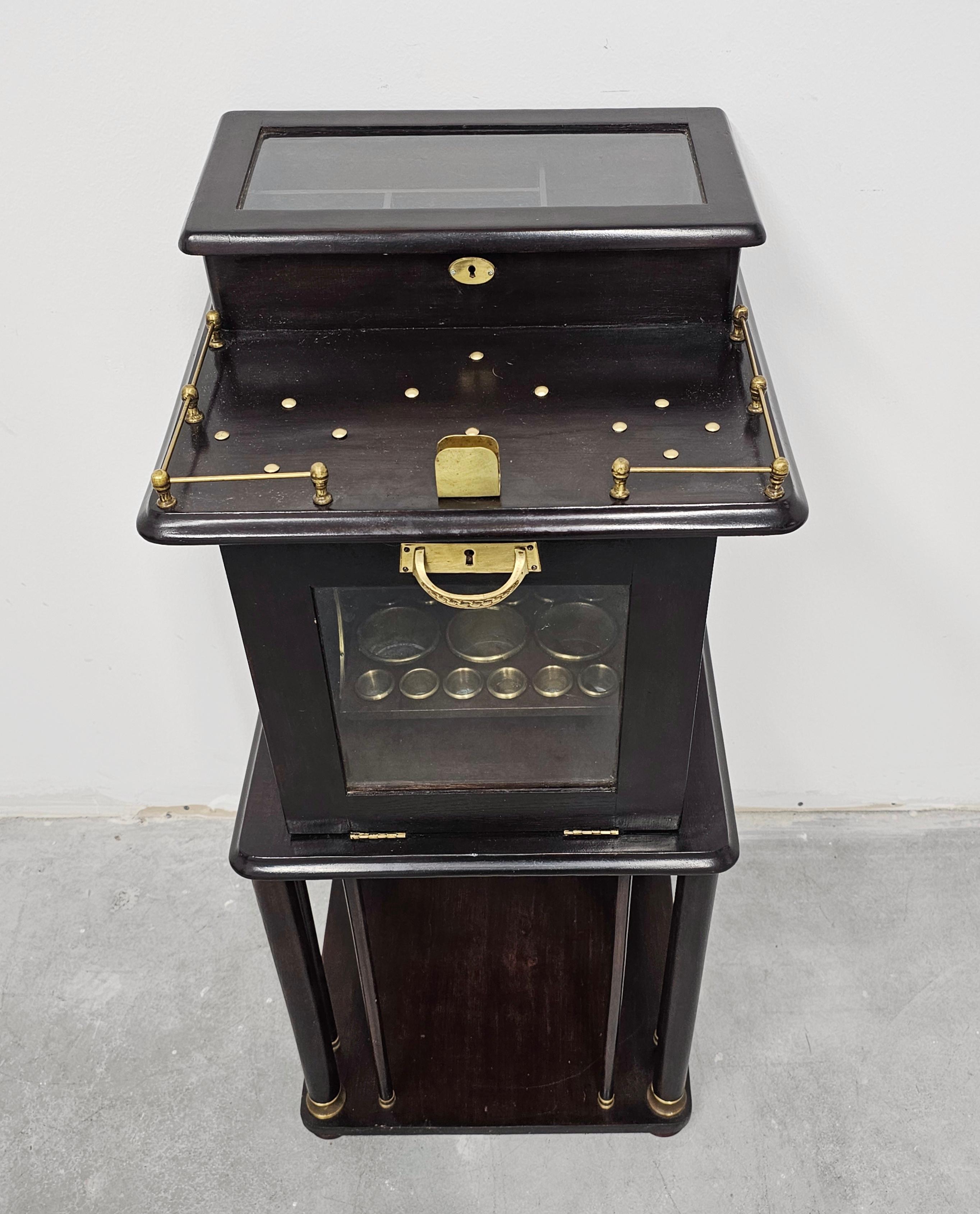 Brass Jugendstil Cigar Humidor Cabinet, Austria 1910s For Sale