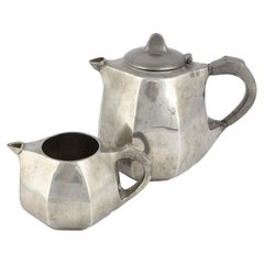 Antique Jugendstil Coffee Pot and Cream Server, Germany, Early 20th Century