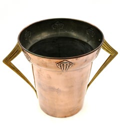 Jugendstil Copper and Brass Ice Container, Germany, 1910s