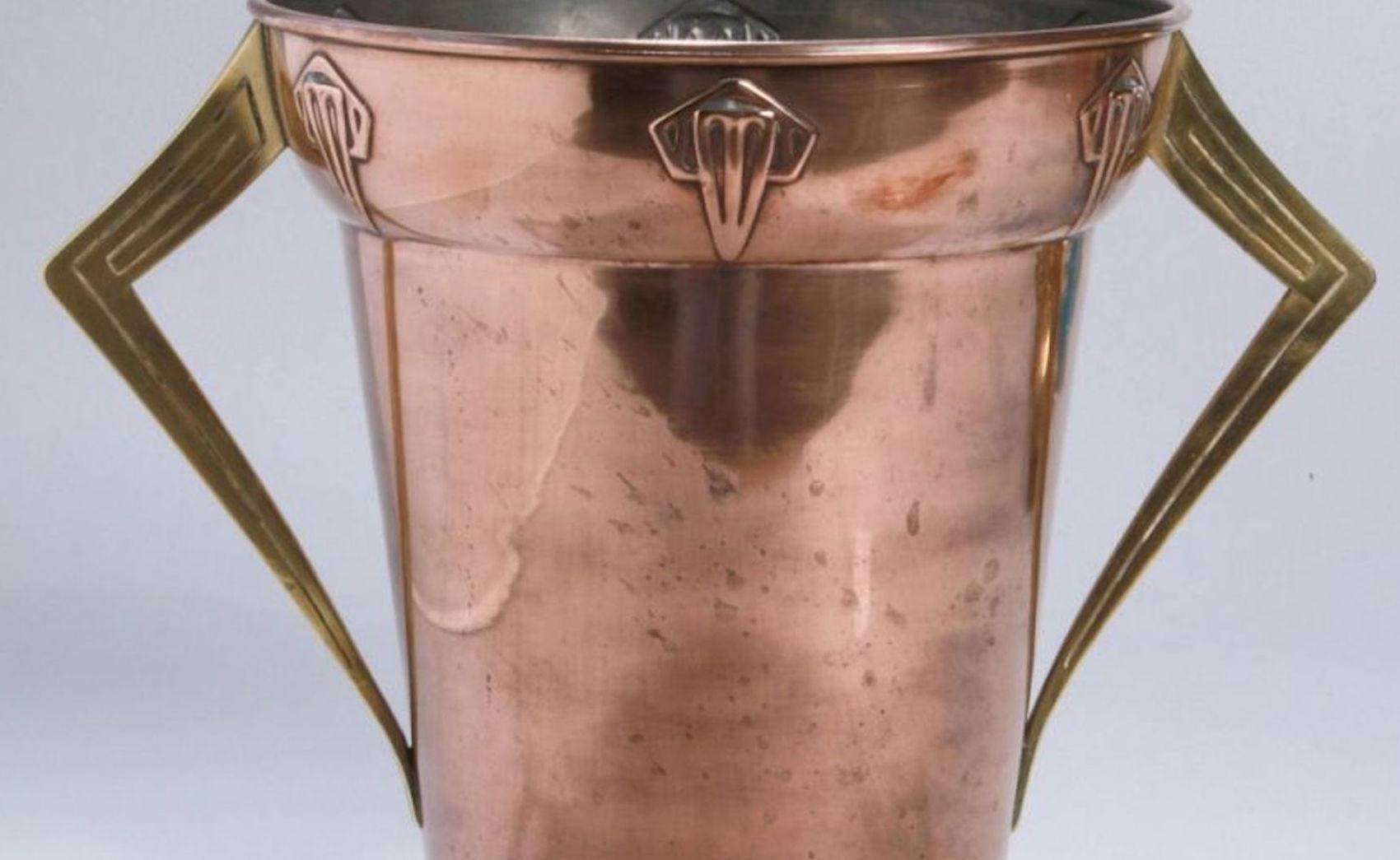 Jugendstil Copper and Brass Ice Container, Germany, 1910s 1