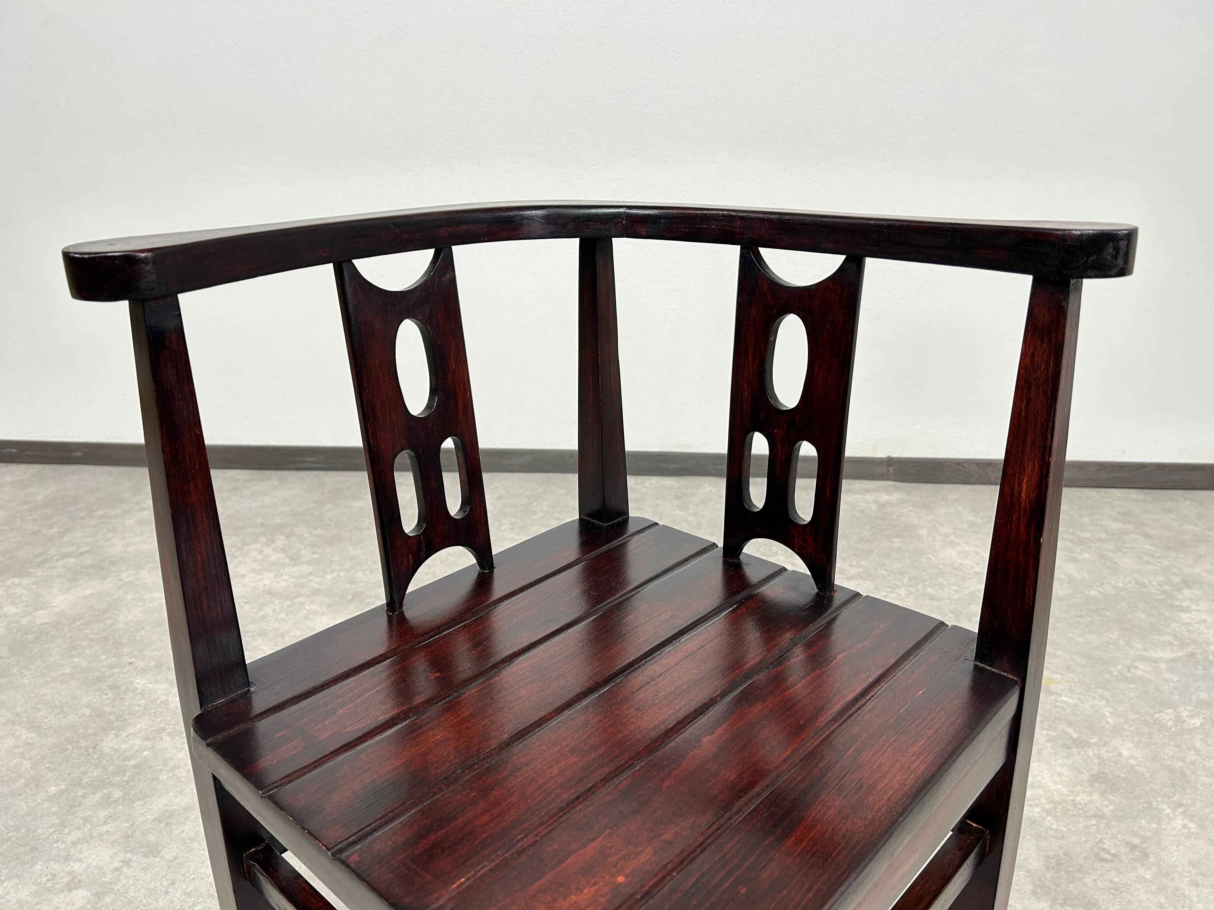 Jugendstil corner chair attr. to Josef Hoffmann In Excellent Condition For Sale In Banská Štiavnica, SK