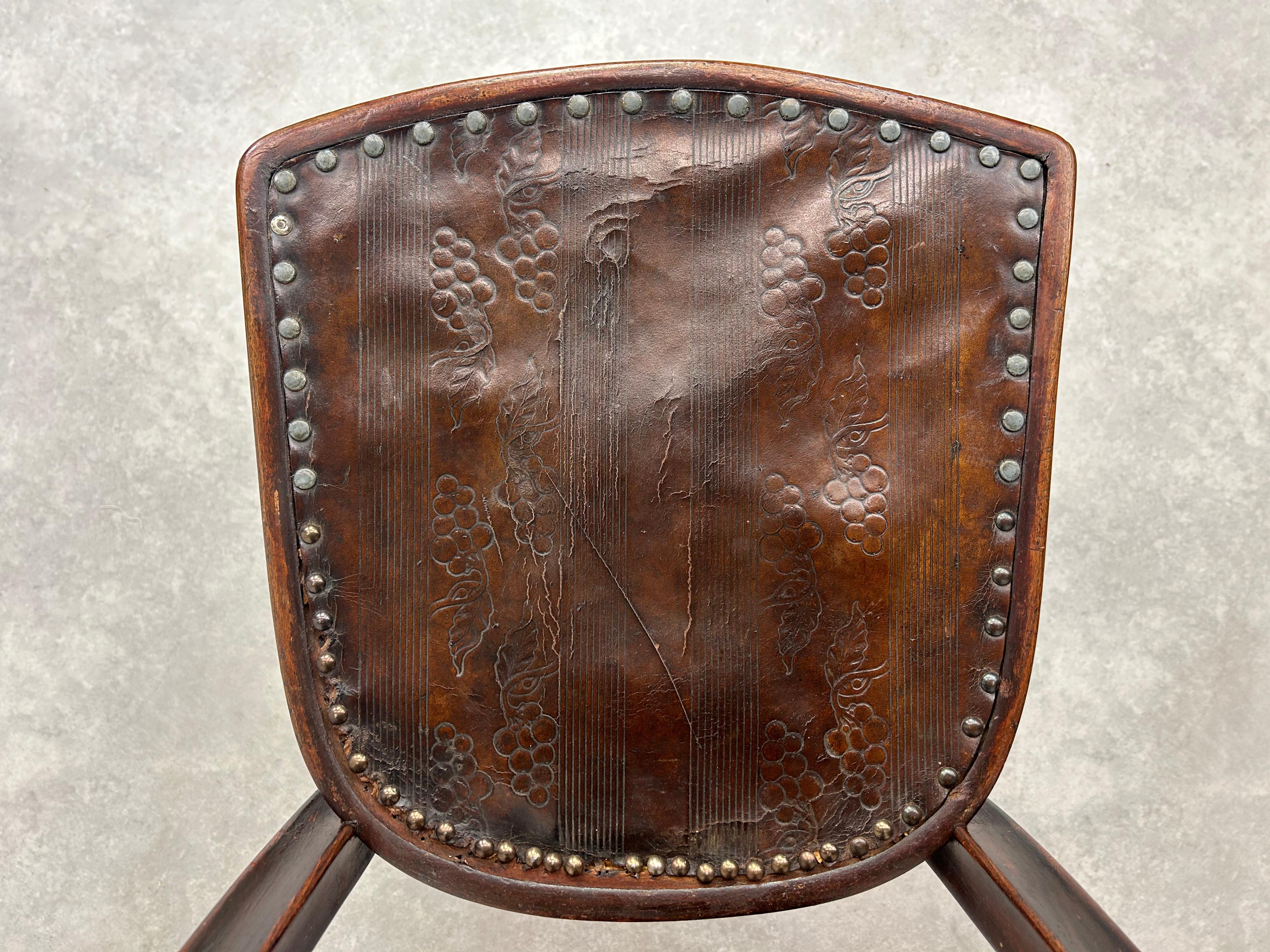 Early 20th Century Jugendstil dining chair by Gustav Siegel for J&J Kohn For Sale