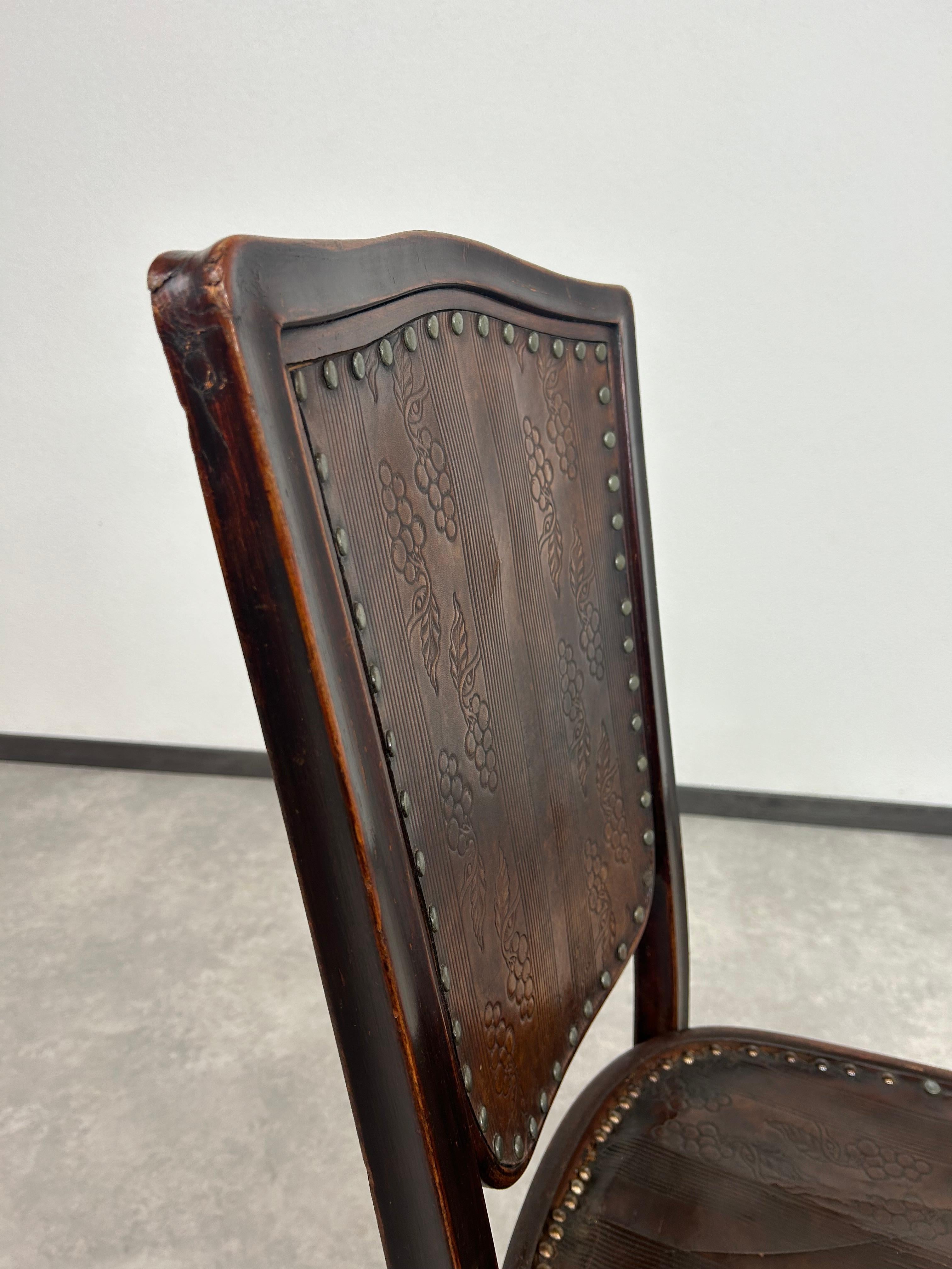 Jugendstil dining chair by Gustav Siegel for J&J Kohn For Sale 1
