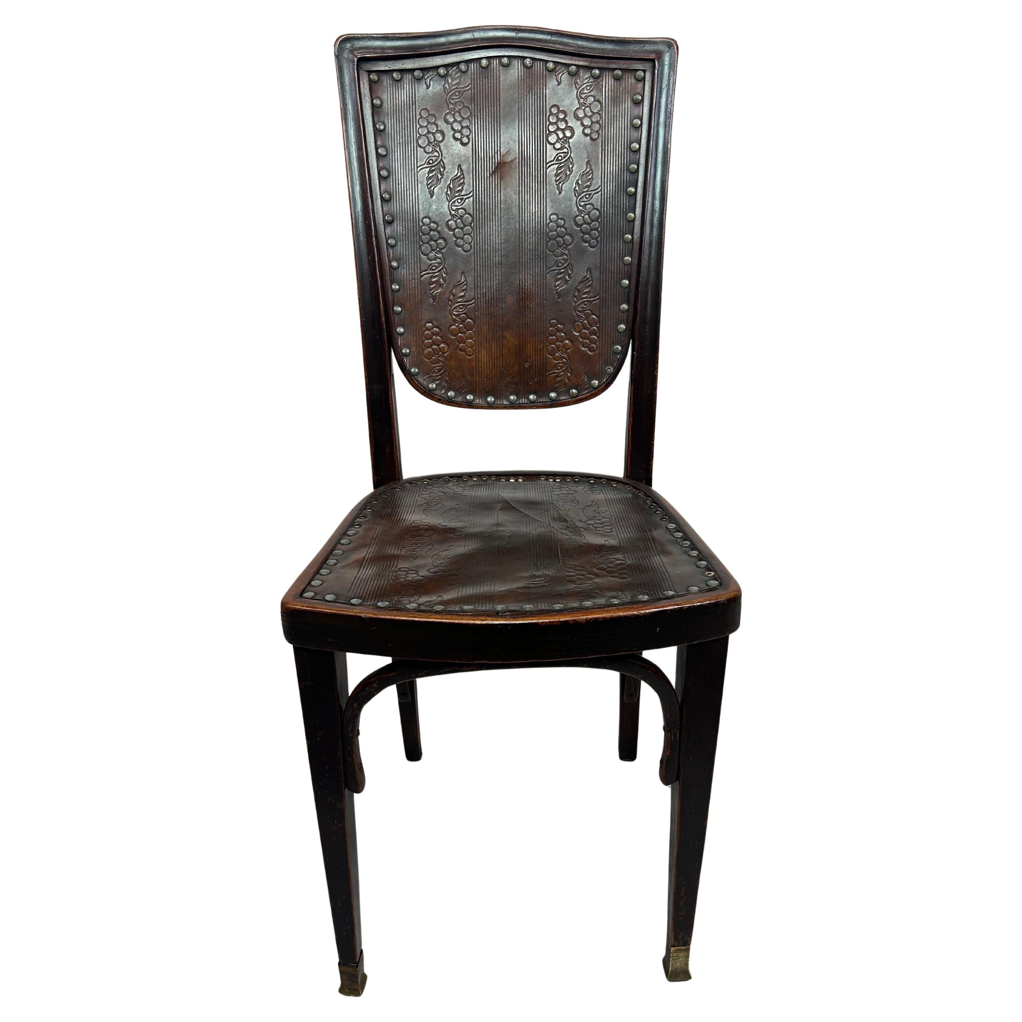 Jugendstil dining chair by Gustav Siegel for J&J Kohn