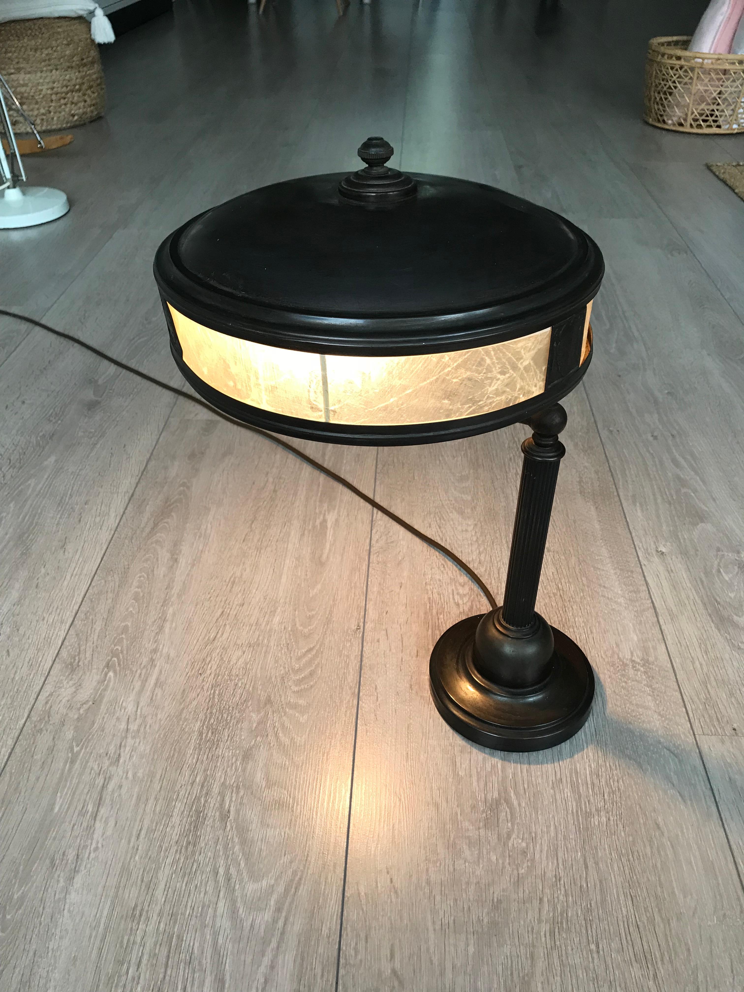 Jugendstil Era Arts & Crafts Patinated Brass Table or Desk Standard Lamp 6