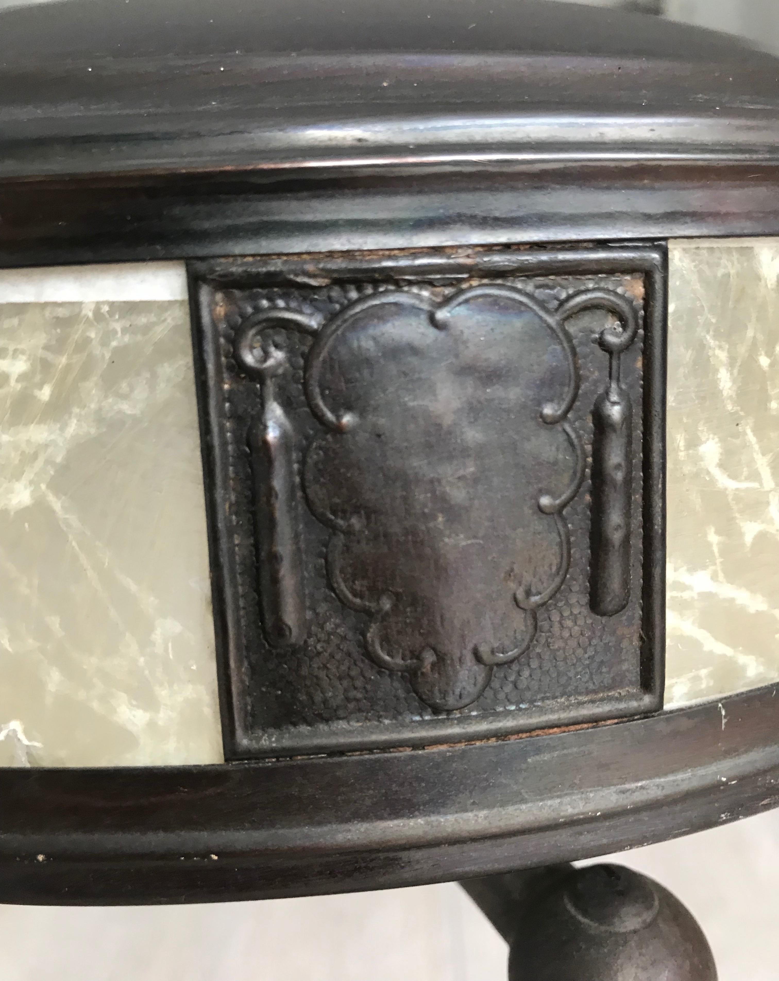 Jugendstil Era Arts & Crafts Patinated Brass Table or Desk Standard Lamp 2