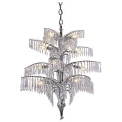 Lampadario di cristallo "Palme" di Josef Hoffmann, riedizione Jugendstil