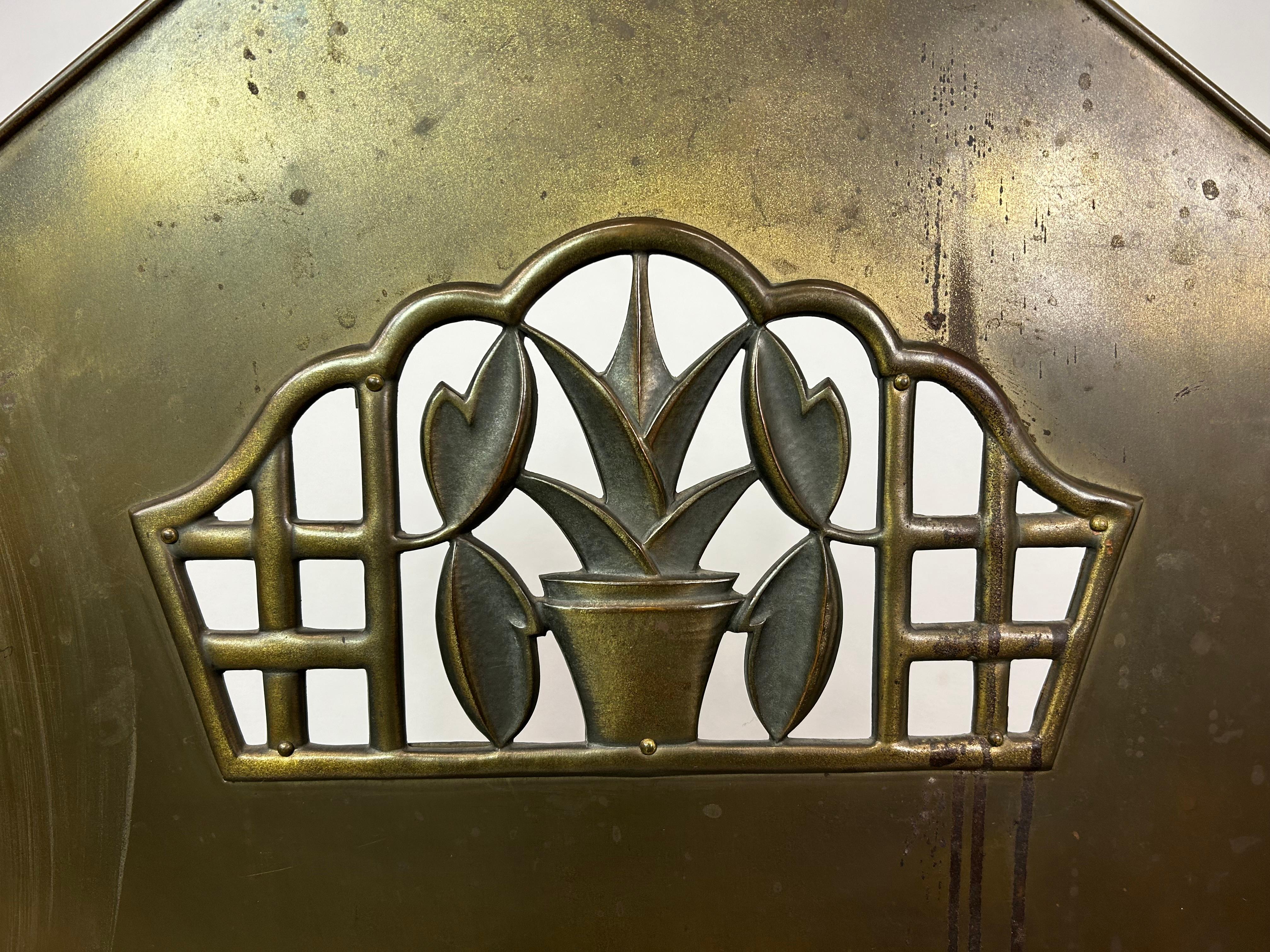 Jugendstil fire screen attr. to Dagobert Peche Wiener Werkstätte In Good Condition For Sale In Banská Štiavnica, SK