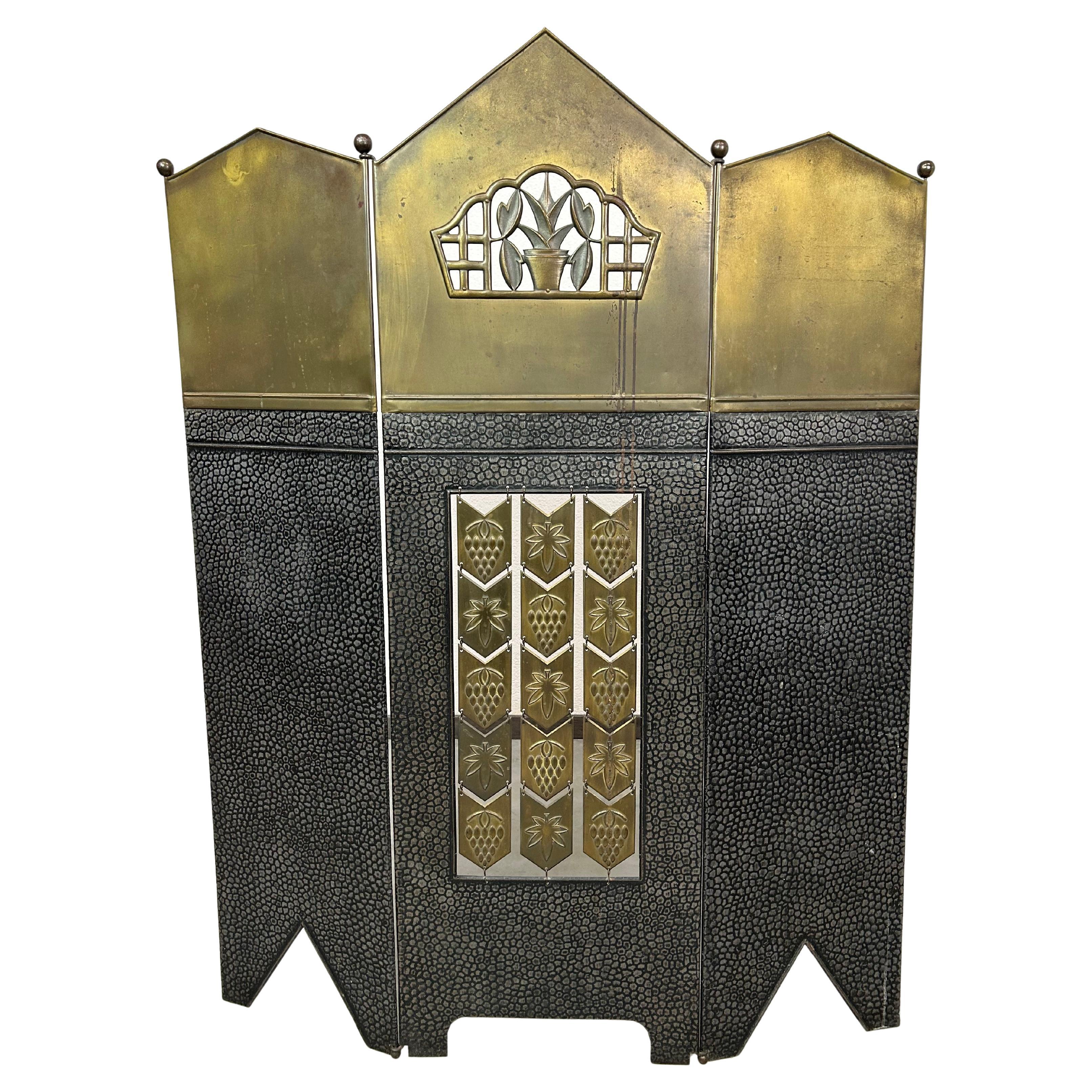 Jugendstil fire screen attr. to Dagobert Peche Wiener Werkstätte