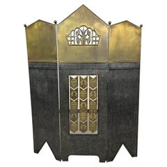 Antique Jugendstil fire screen attr. to Dagobert Peche Wiener Werkstätte