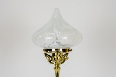 Jugendstil Floral Lamp Vienna 1905s with Opaline Glass Shade
