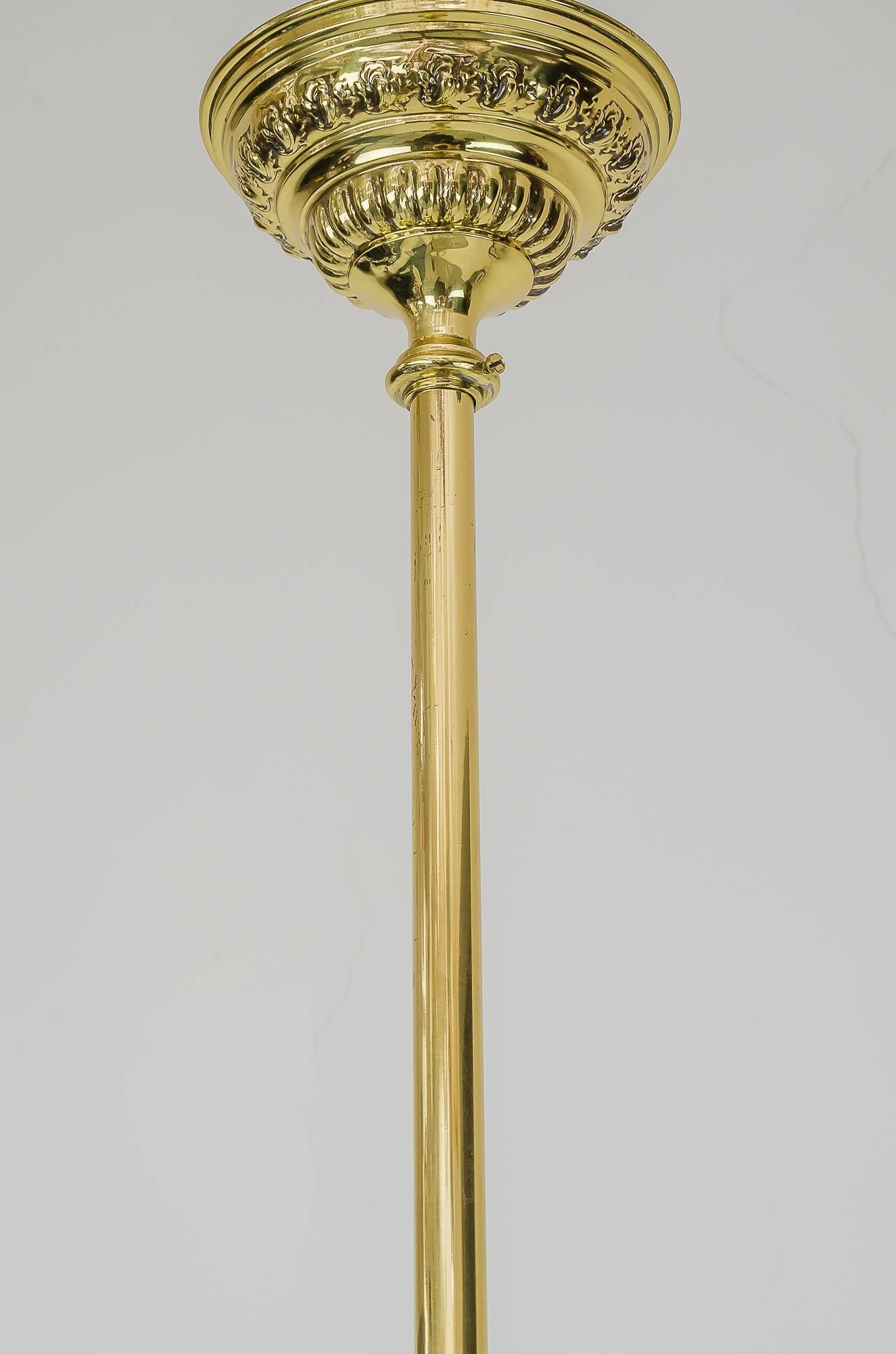 Brass Jugendstil Floral Pendant, circa 1906