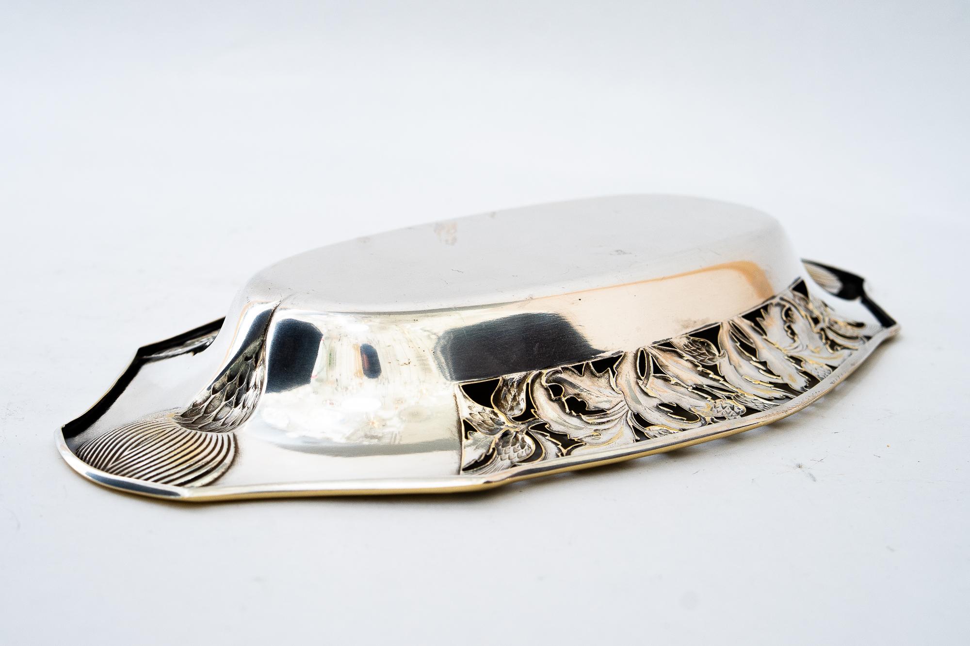 Jugendstil-Obstschale aus Messing im Jugendstil um 1908 von wmf im Angebot 4