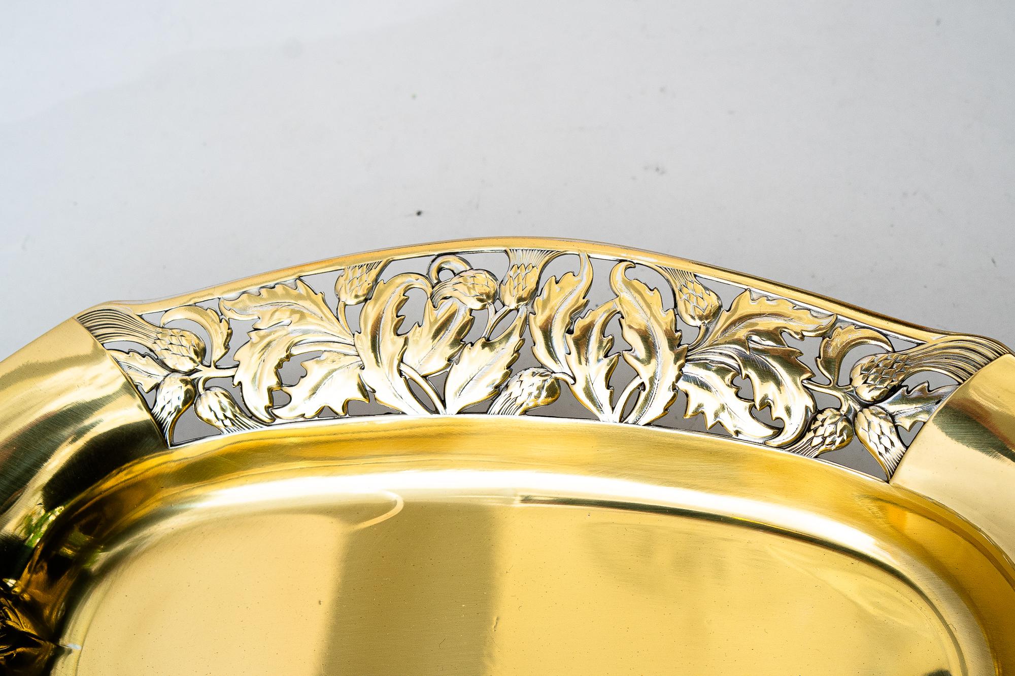 Jugendstil-Obstschale aus Messing im Jugendstil um 1908 von wmf (Österreichisch) im Angebot