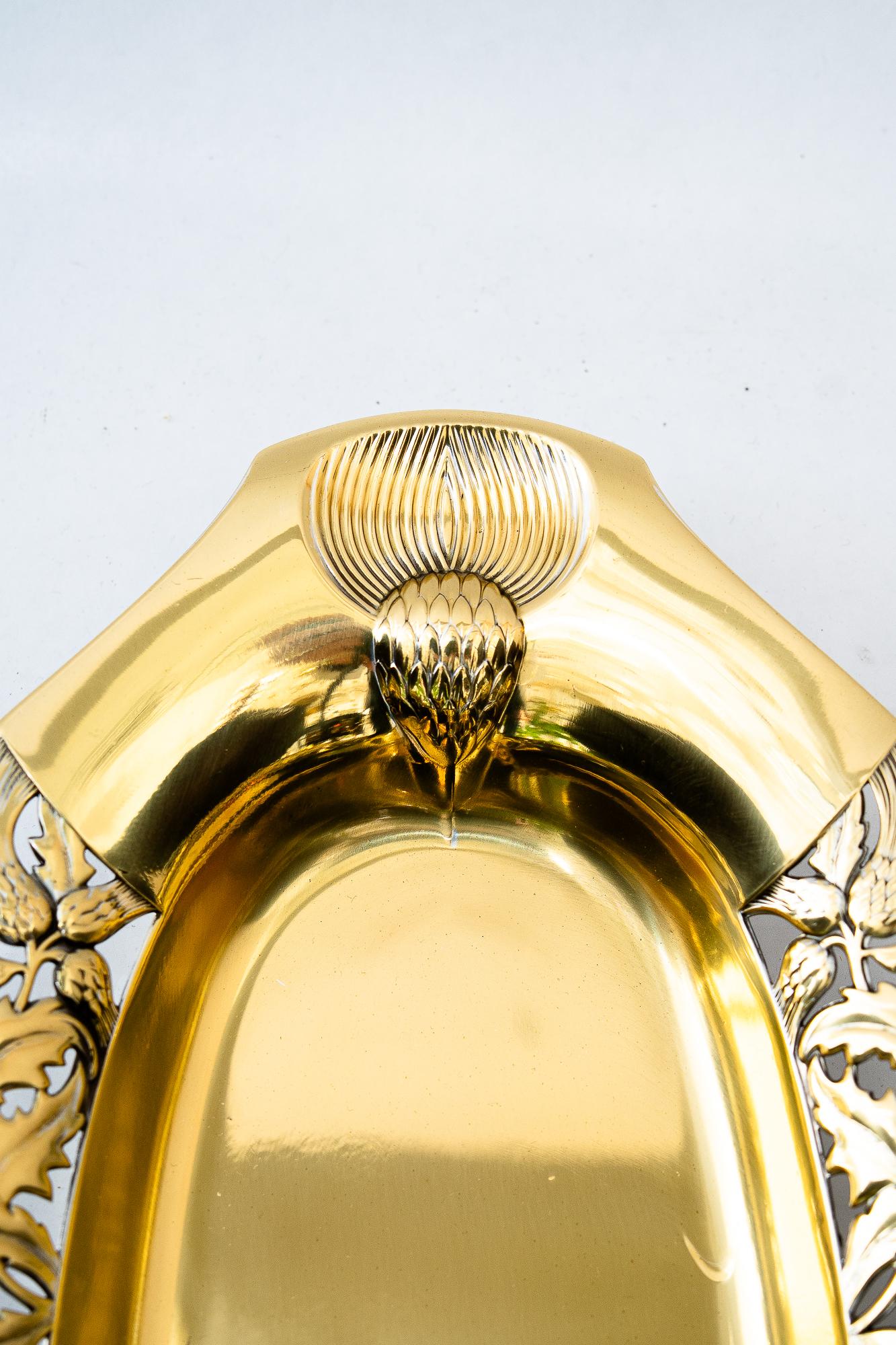 Jugendstil-Obstschale aus Messing im Jugendstil um 1908 von wmf (Lackiert) im Angebot