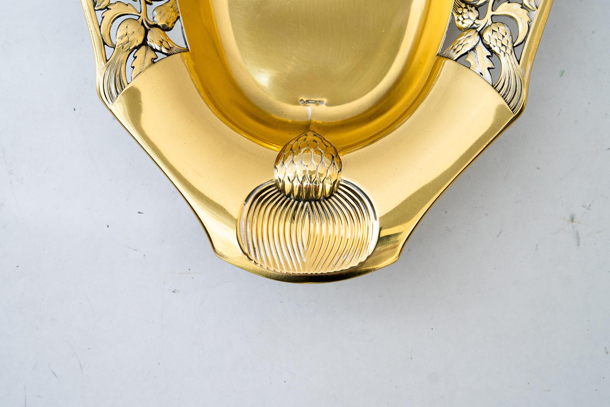 Jugendstil-Obstschale aus Messing im Jugendstil um 1908 von wmf im Zustand „Gut“ im Angebot in Wien, AT