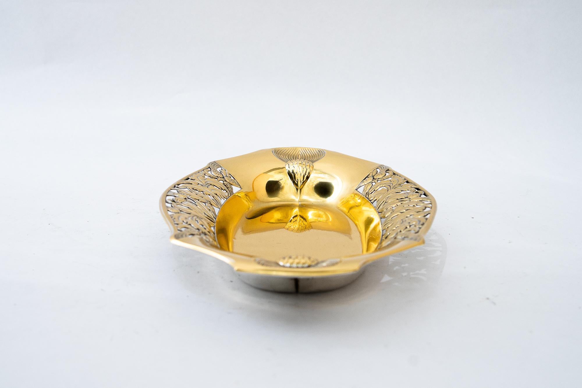 Jugendstil-Obstschale aus Messing im Jugendstil um 1908 von wmf im Angebot 2