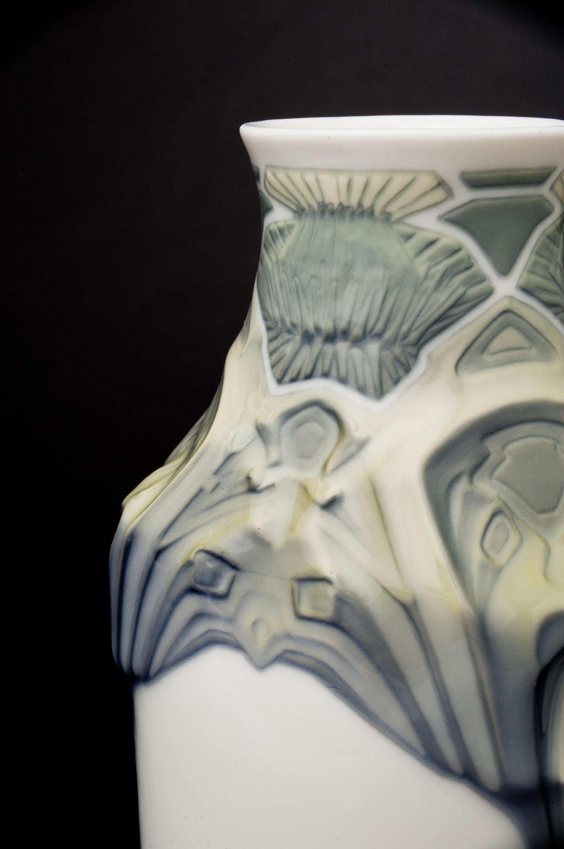 Vase chardon géométrique Jugendstil de Theodor Schmutz-Baudiss pour Konigliche en vente 2