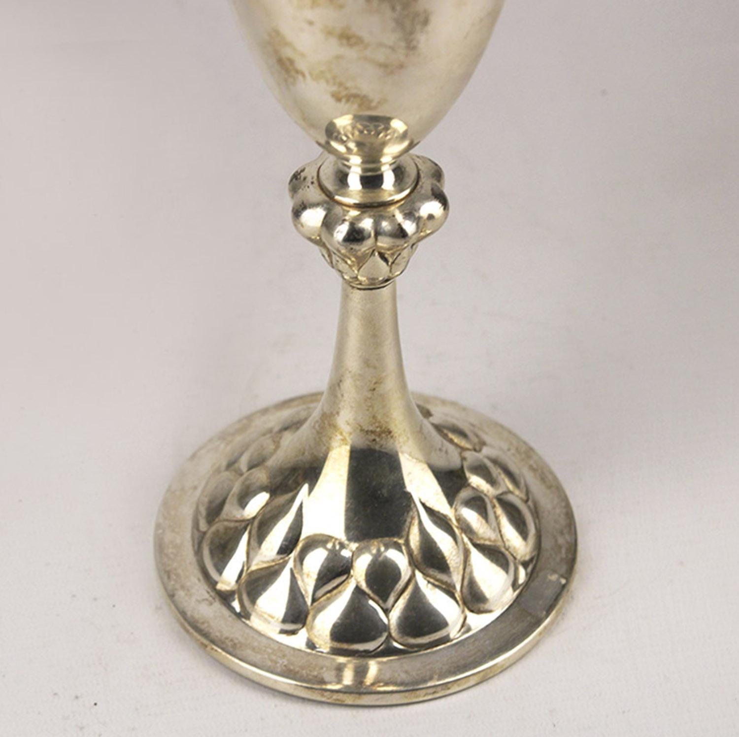20th Century Jugendstil German Silver Plated Chalice-Shaped Presentation Trophy Vase by WMF For Sale