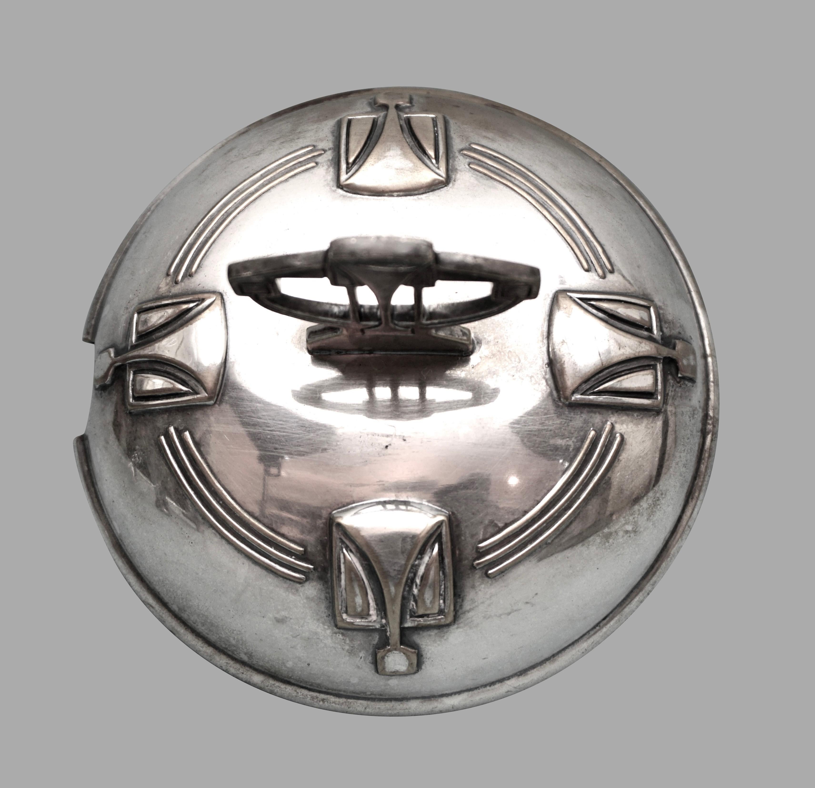 Jugendstil Glass and Silver Plate Punch Bowl with Original Ladle 6